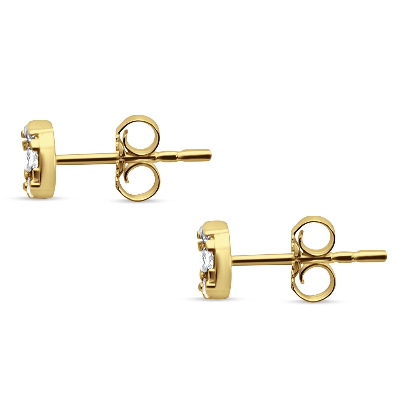 Diamond Stud Earring Round Minimalist 14K Yellow Gold 0.22ct Wholesale