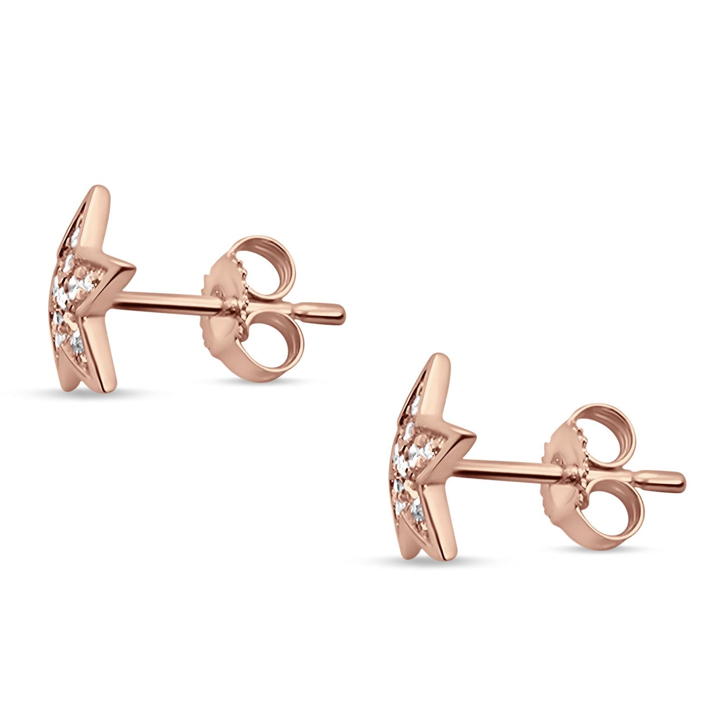 Star Diamond Stud Earring 14K Rose Gold 0.12ct Wholesale