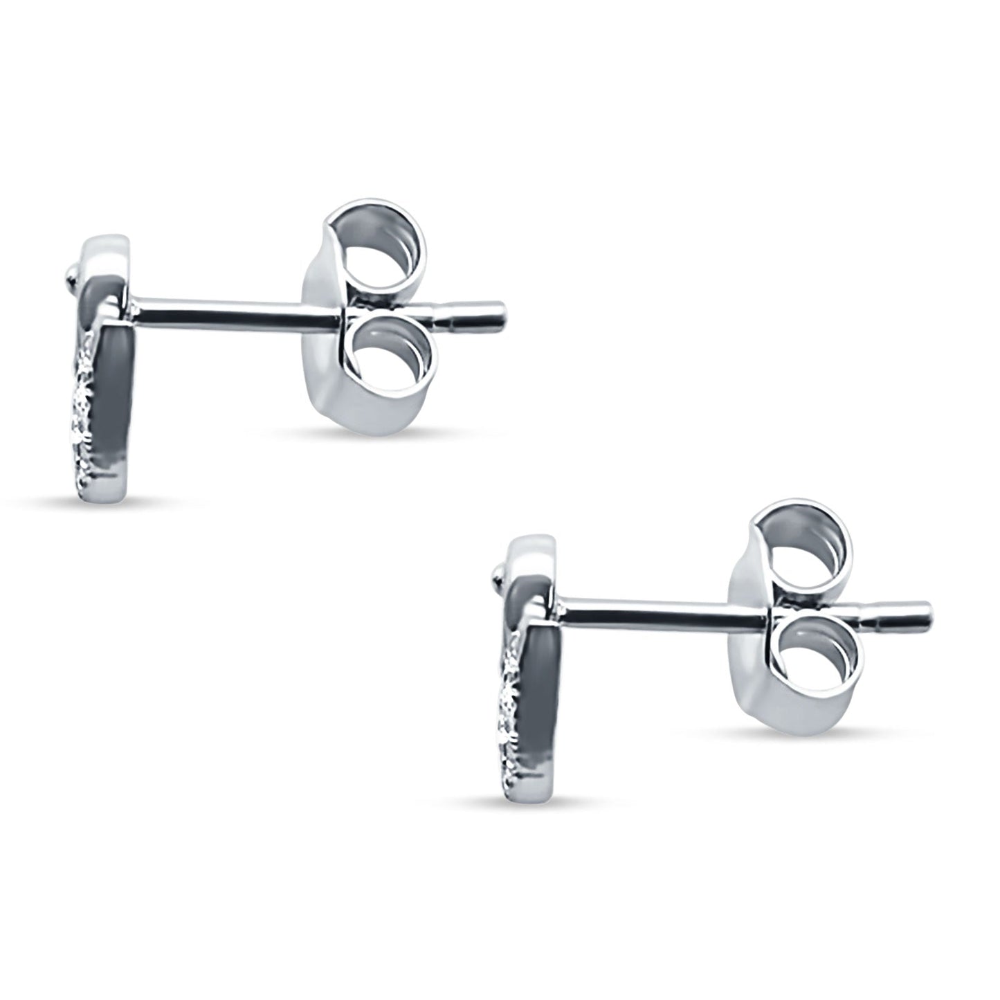 Swan Diamond Stud Earrings 14K White Gold 0.11ct Wholesale