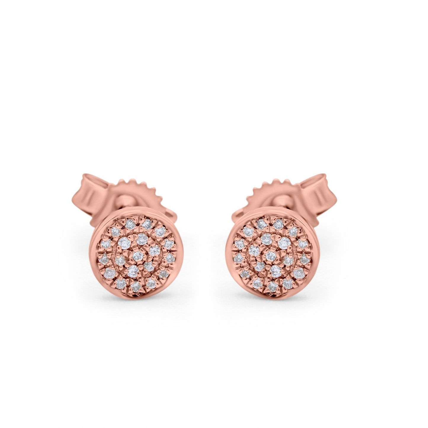 14K Rose Gold .06ct Hexagon Shaped Diamond Stud Earrings