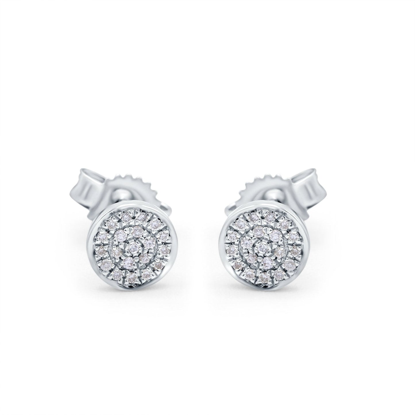 14K White Gold .06ct Hexagon Shaped Diamond Stud Earrings