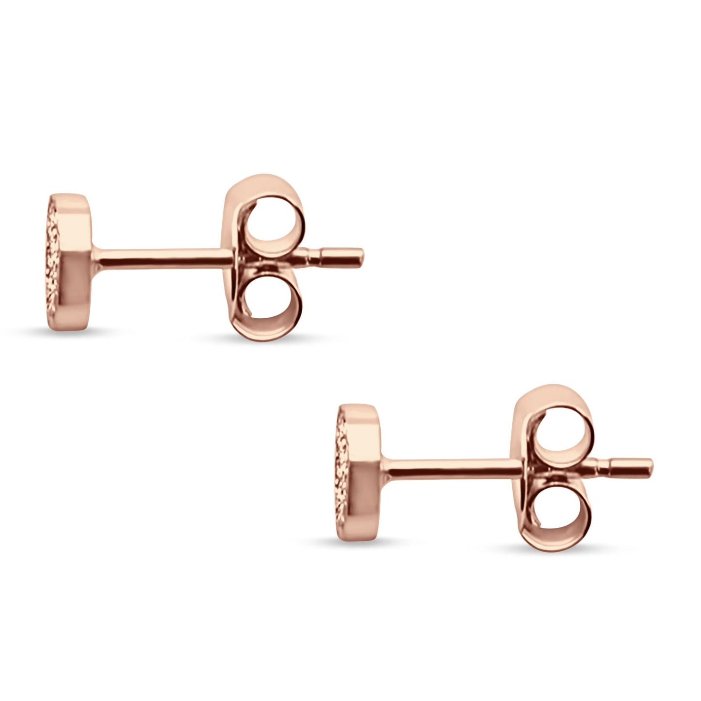 Minimalist Round Diamond Stud Earrings 14K Rose Gold 0.07ct Wholesale