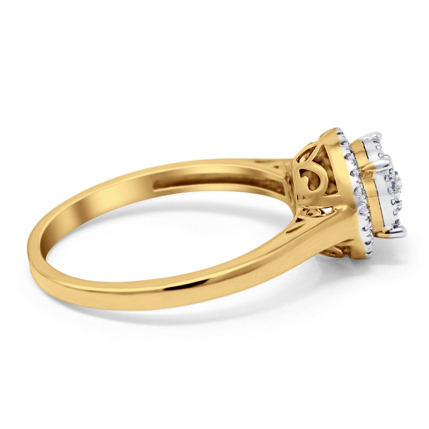 14K Yellow Gold 0.20ct Round 9mm G SI Diamond Engagement Wedding Ring Size 6.5