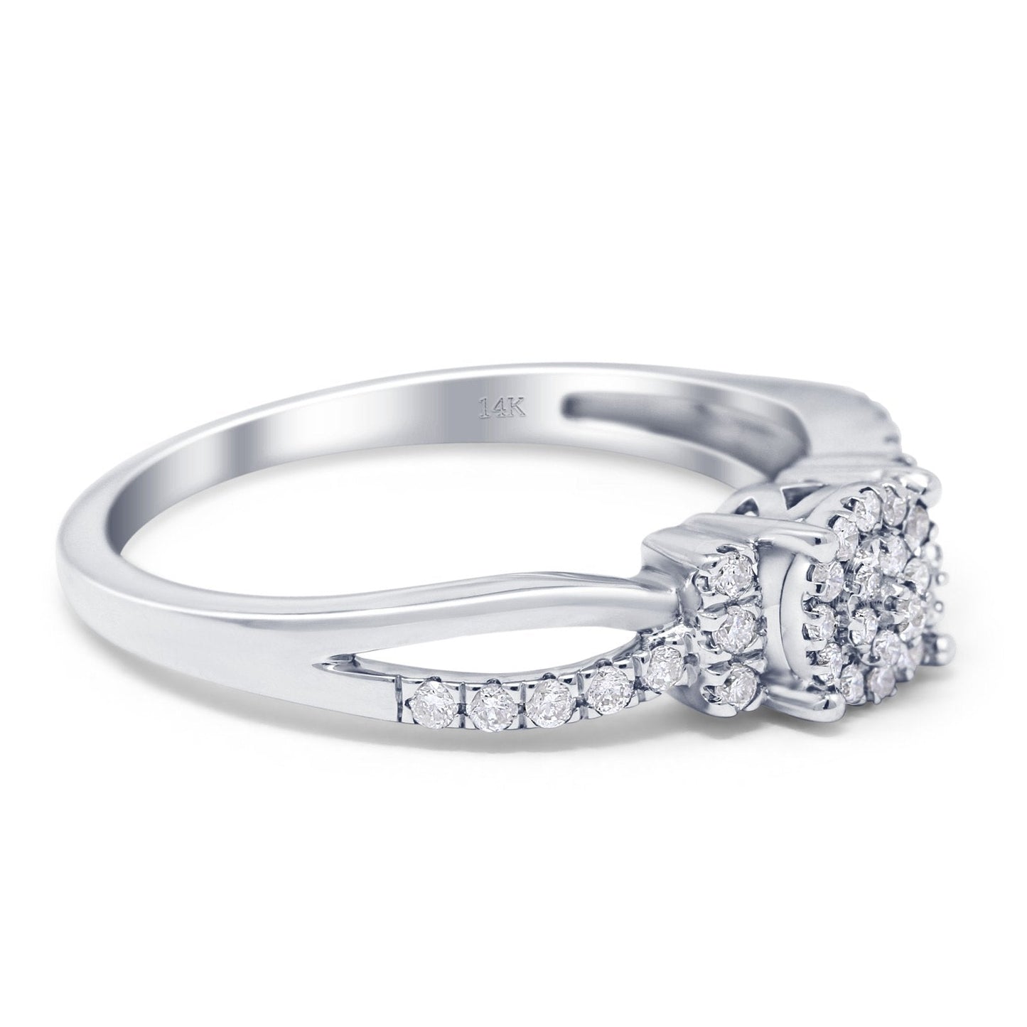 14K White Gold 0.22ct Round 5.5mm G SI Diamond Solitaire Engagement Wedding Ring Size 6.5