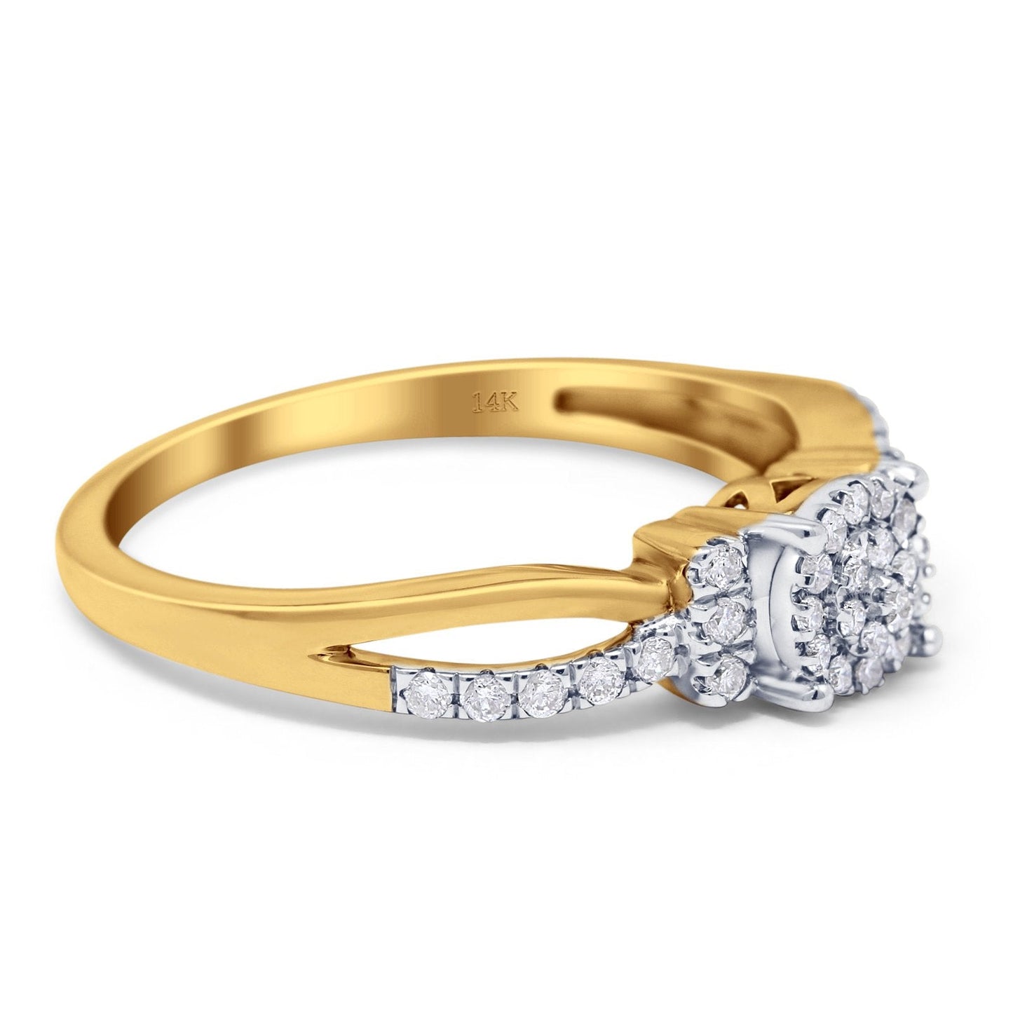 14K Yellow Gold 0.22ct Round 5.5mm G SI Diamond Solitaire Engagement Wedding Ring Size 6.5