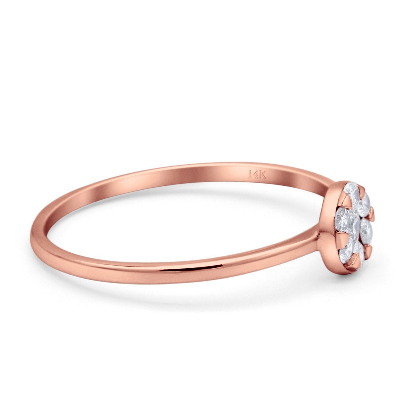 14K Rose Gold 0.17ct Round 5.5mm G SI Diamond Solitaire Promise Engagement Wedding Ring Size 6.5