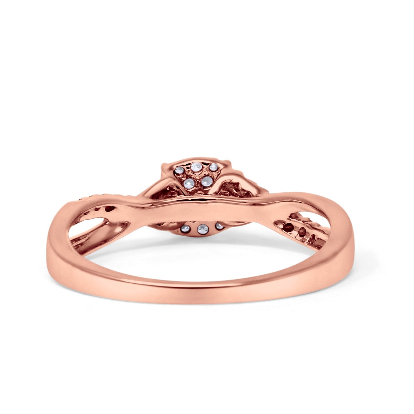 Infinity Twisted Rope Diamond Wedding Ring 10K Rose Gold 0.15ct Wholesale