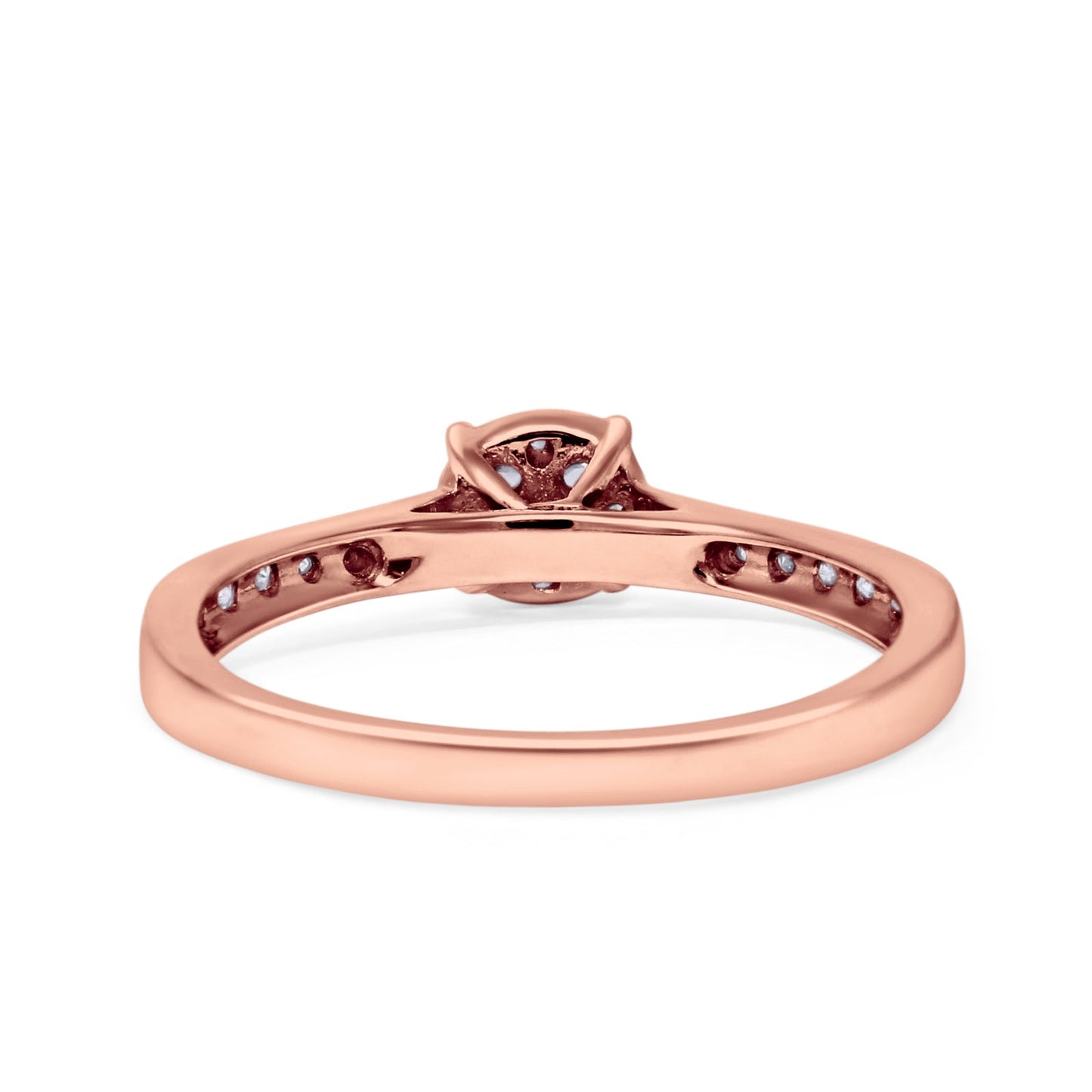 Round Cluster Diamond Wedding Ring 10K Rose Gold 0.25ct Wholesale