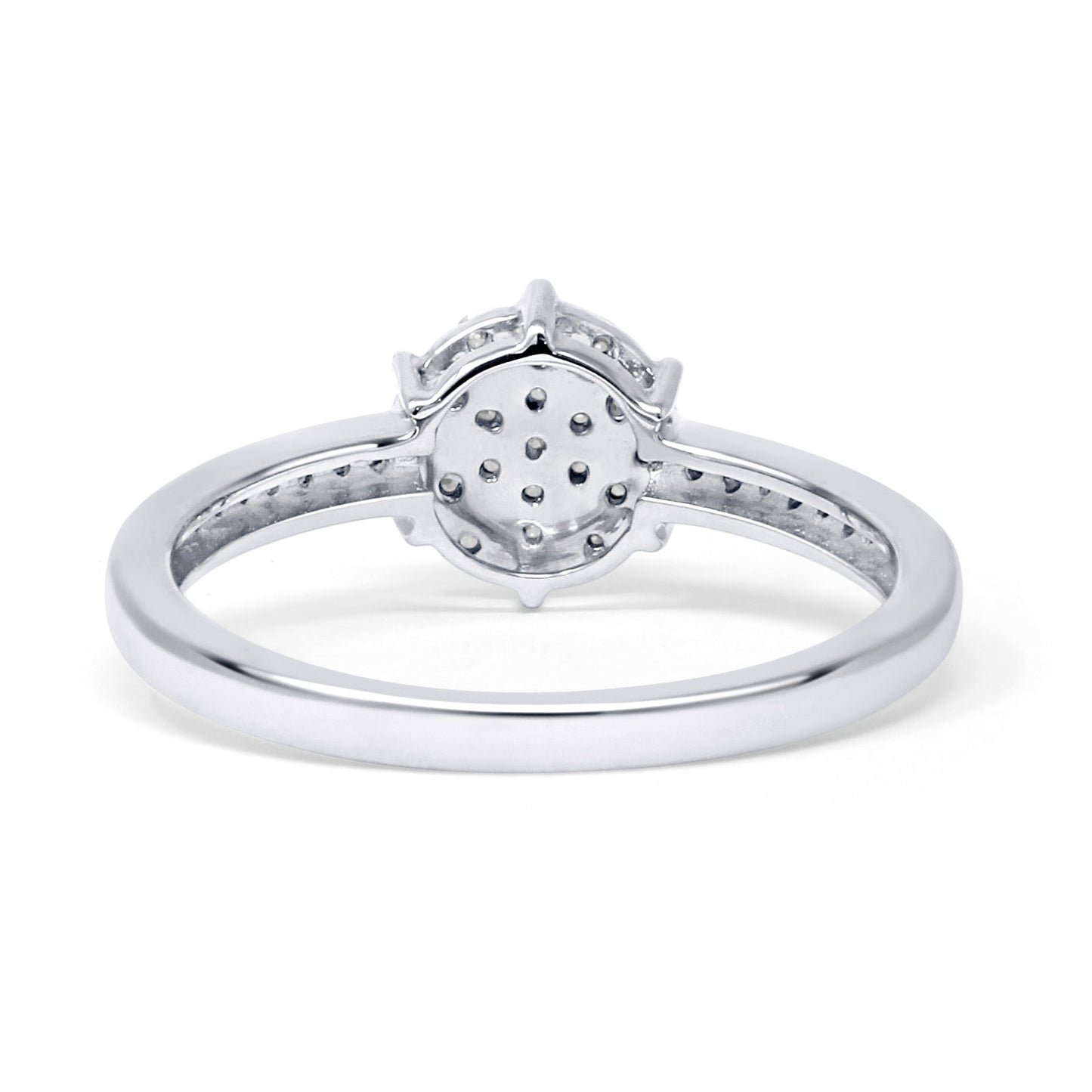 Diamond Star Ring Round 10K White Gold 0.15ct Wholesale