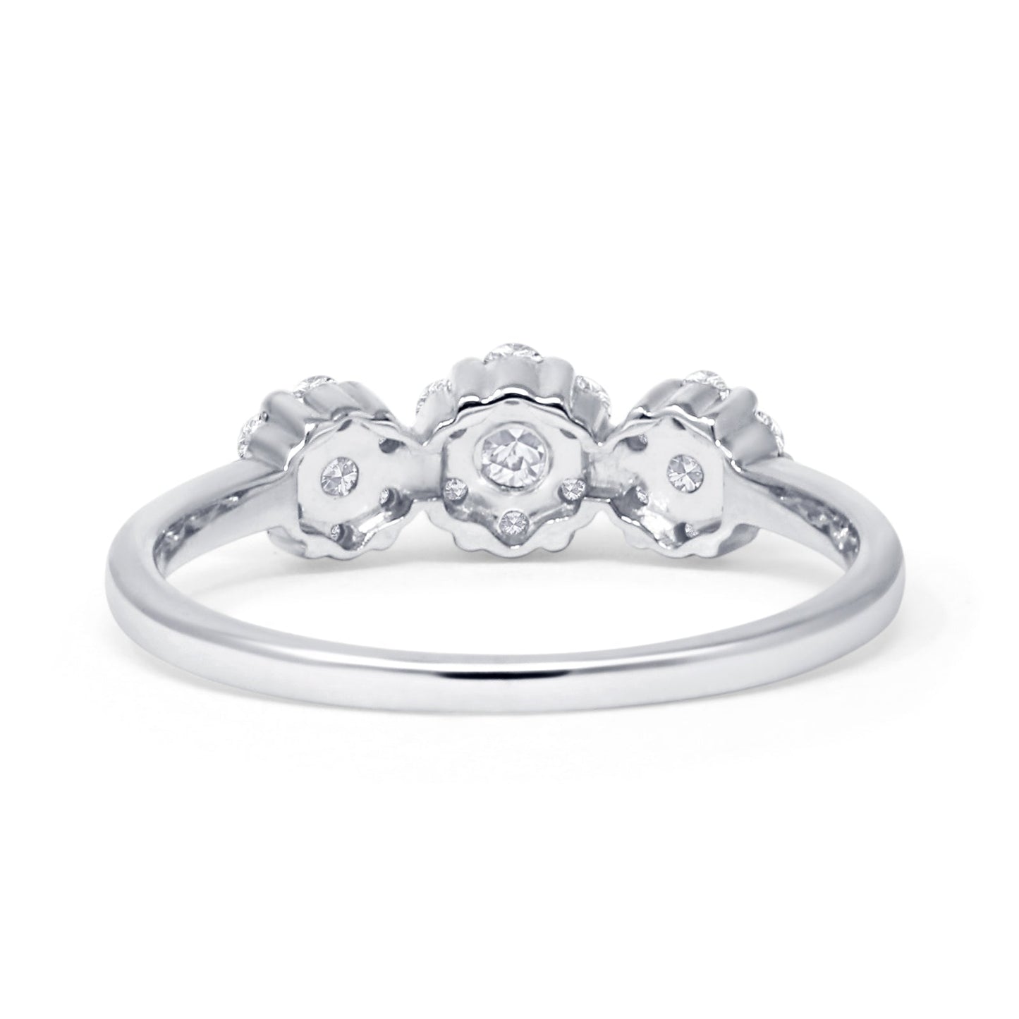 Diamond Flower Cluster Ring 10K White Gold 0.44ct Wholesale