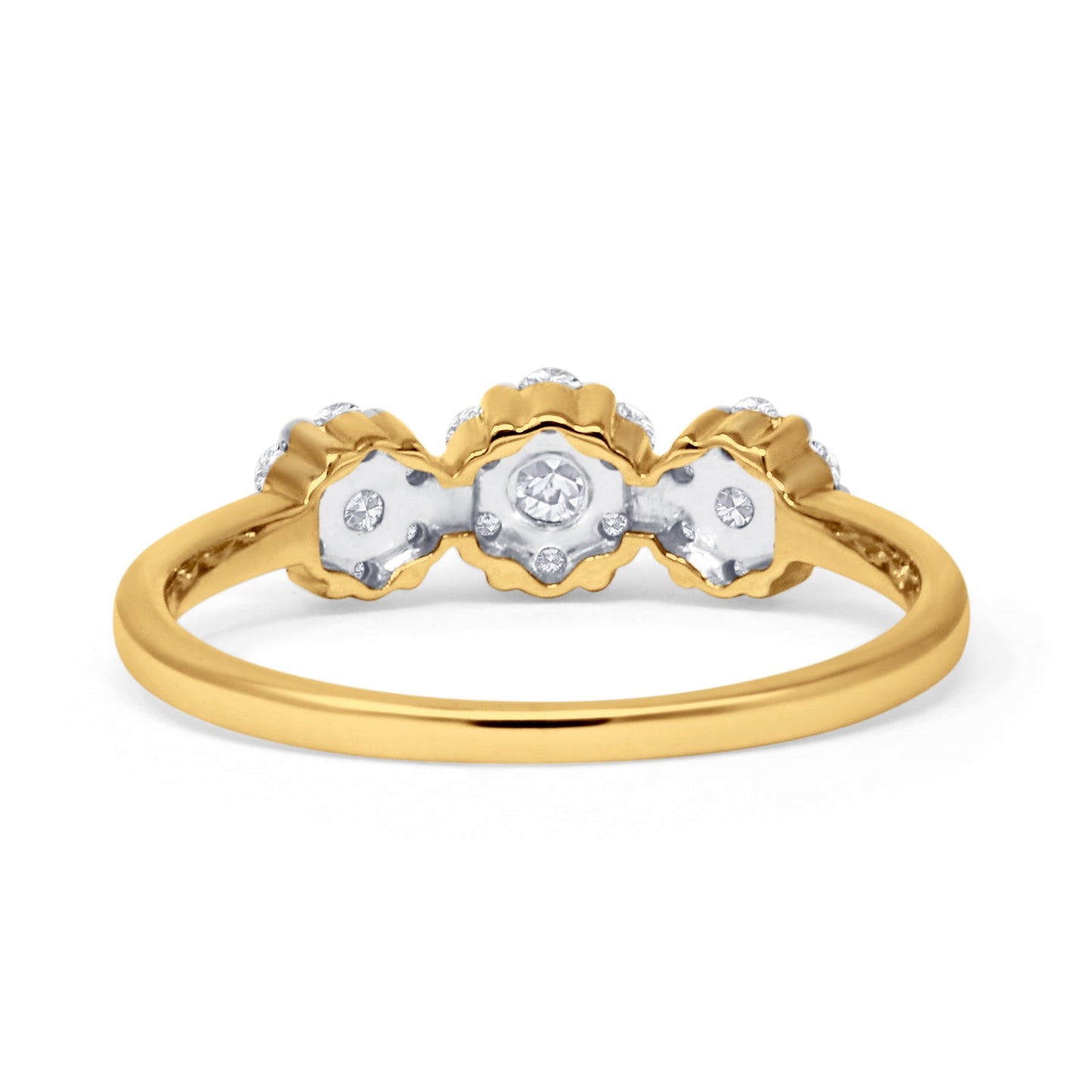 Diamond Flower Cluster Ring 10K Yellow Gold 0.44ct Wholesale