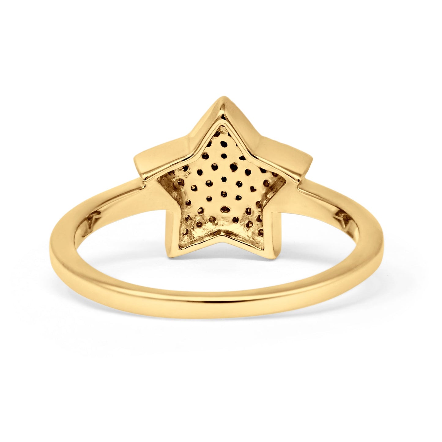 Cluster Statement Diamond Star Ring 10K Yellow Gold 0.14ct Wholesale