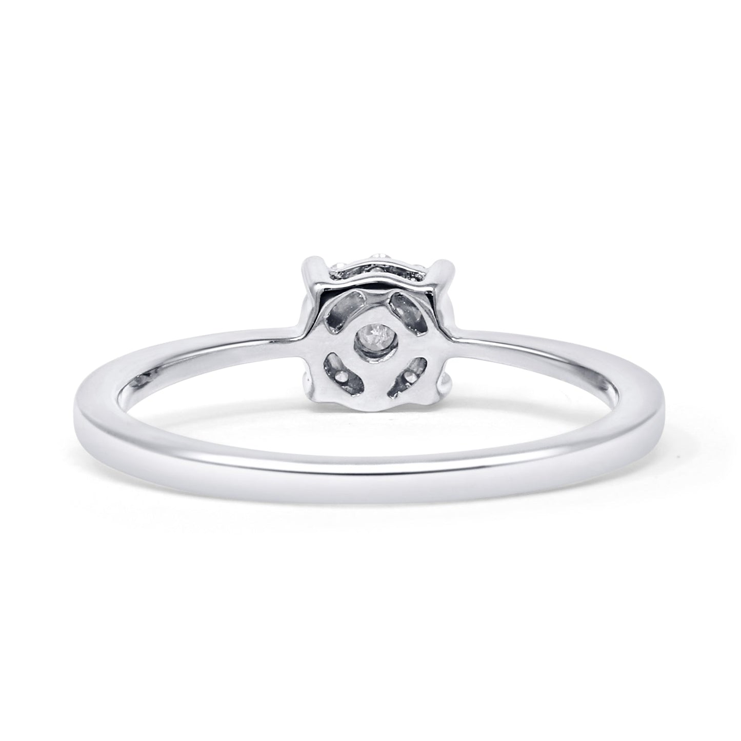 Solitaire Style Diamond Halo Ring 10K White Gold 0.14ct Wholesale