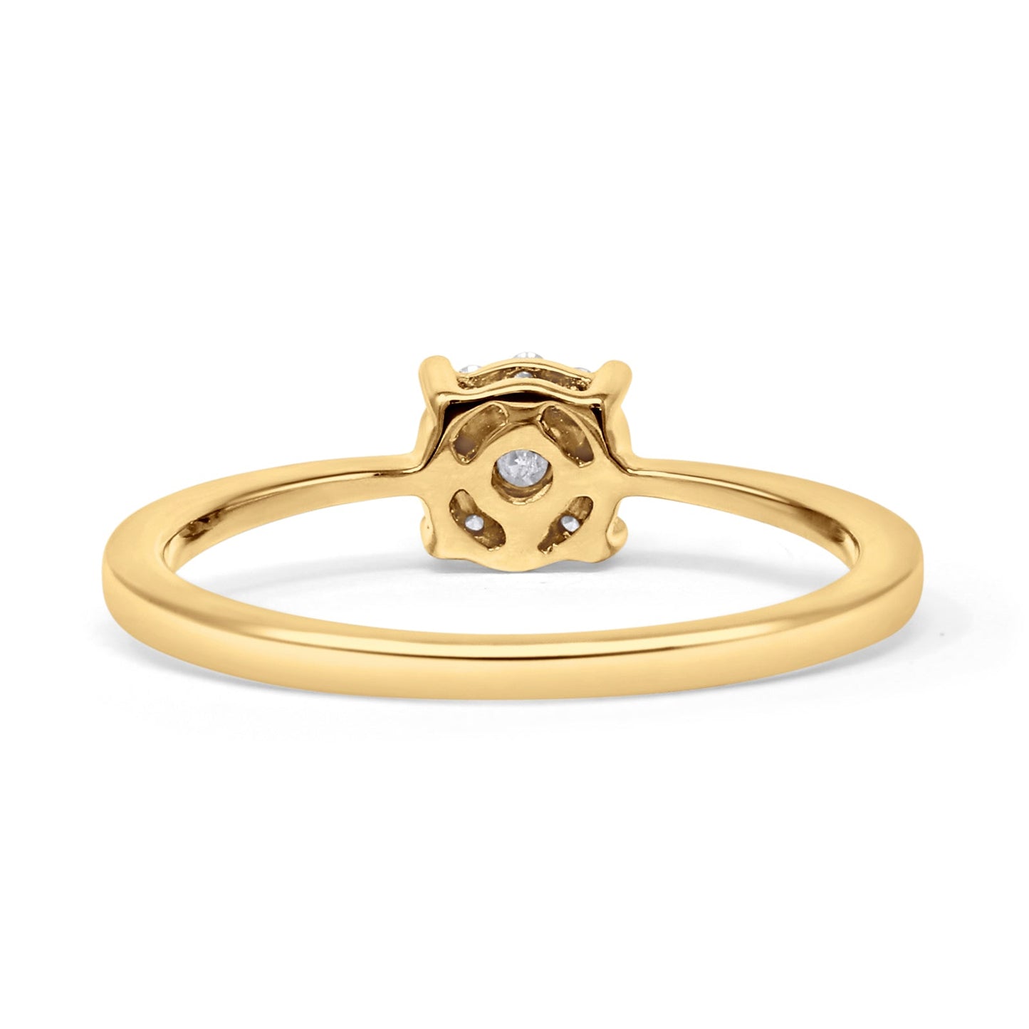 Solitaire Style Diamond Halo Ring 10K Yellow Gold 0.14ct Wholesale