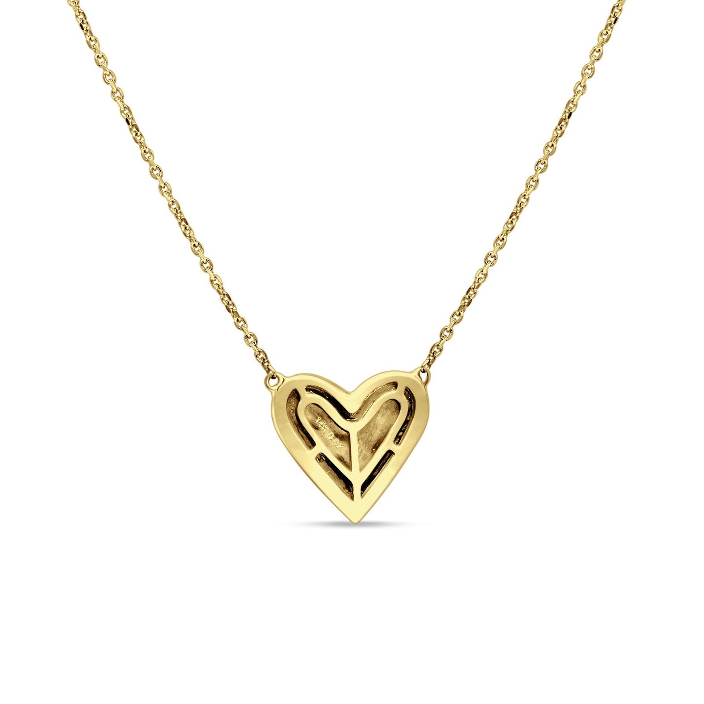 Heart Pendant Diamond Necklace 14K Yellow Gold 0.07ct Wholesale