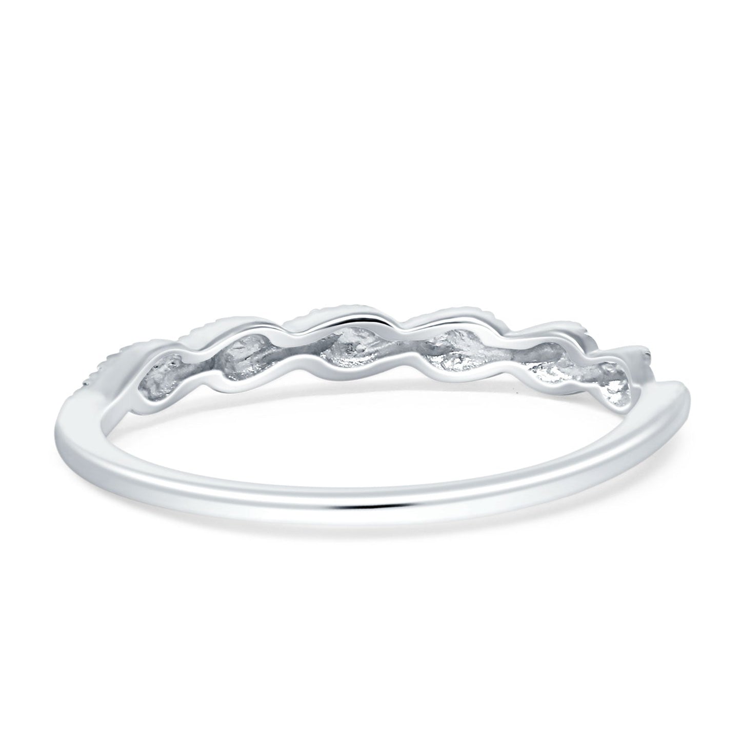 Diamond Infinity Twisted Wedding Band Half Eternity 14K White Gold 0.11ct Wholesale