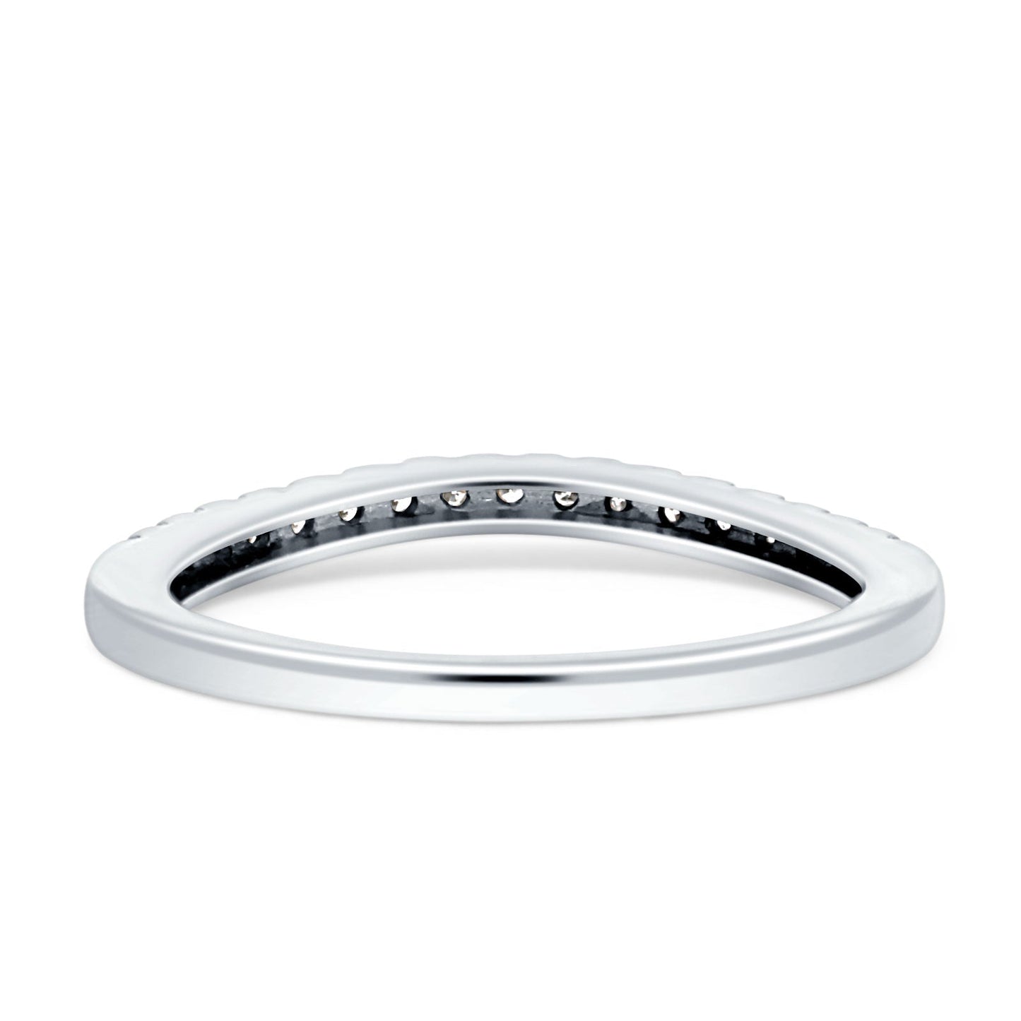 Diamond Stackable Wedding Band Half Eternity 14K White Gold 0.16ct Wholesale