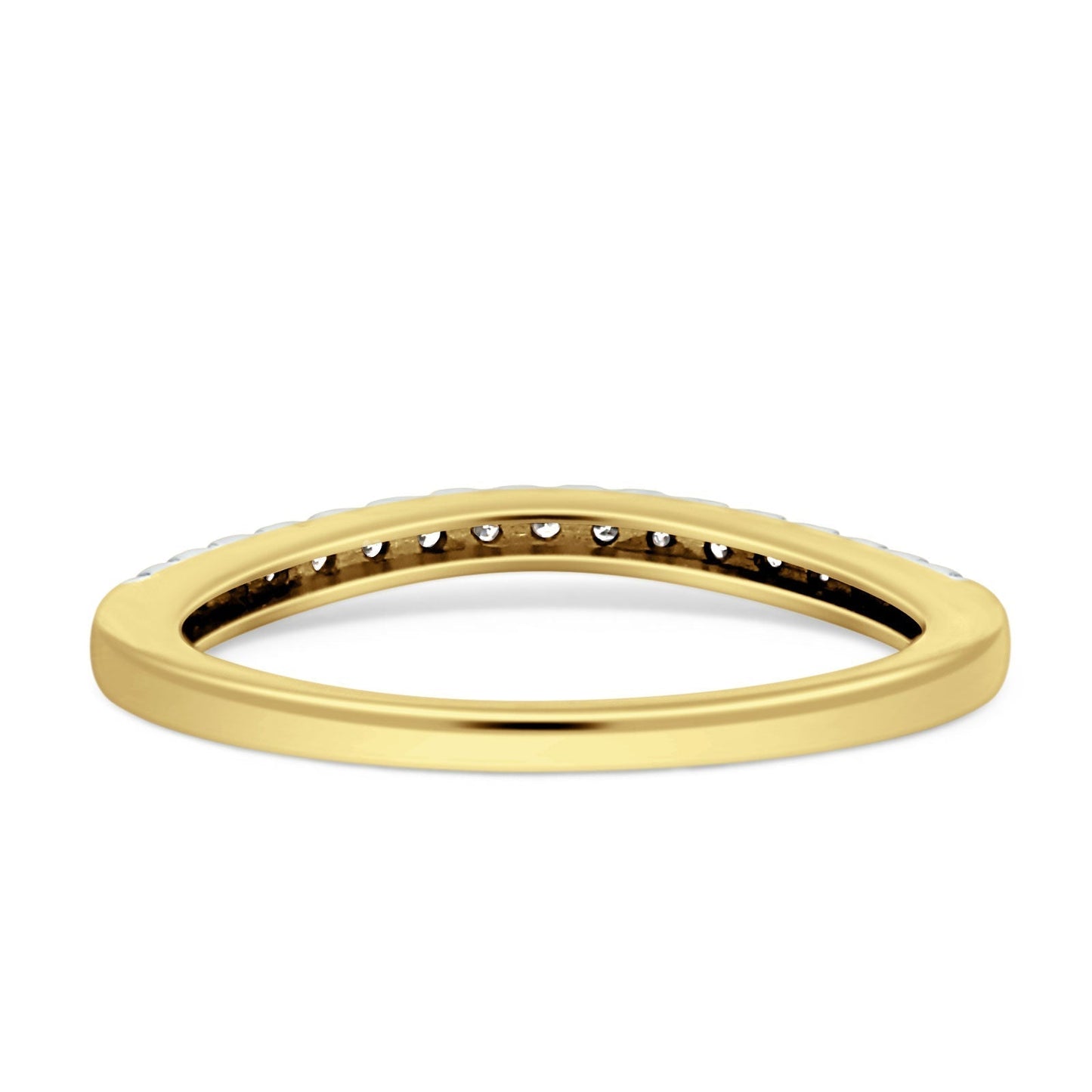 Diamond Stackable Wedding Band Half Eternity 14K Yellow Gold 0.16ct Wholesale