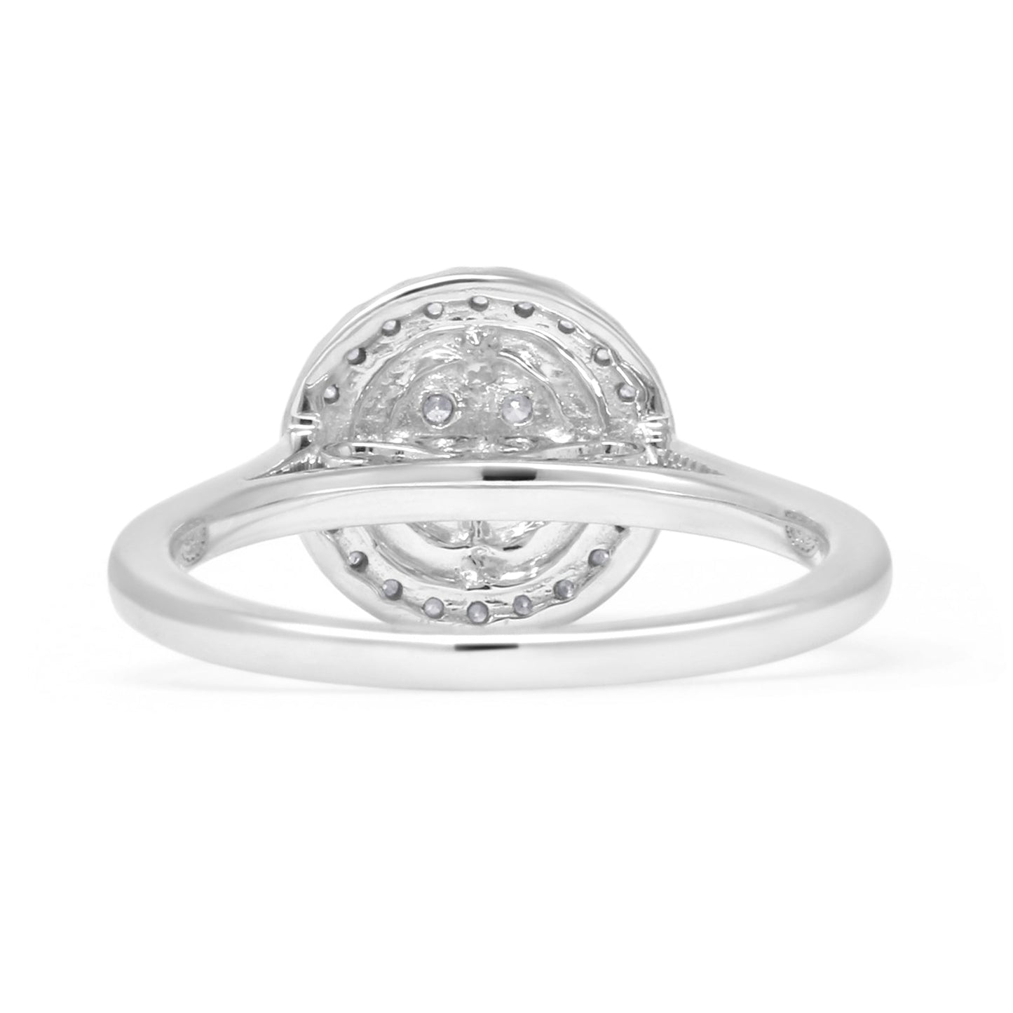 Cluster Round Halo 0.27ct Natural Diamond Ring 14K White Gold Wholesale