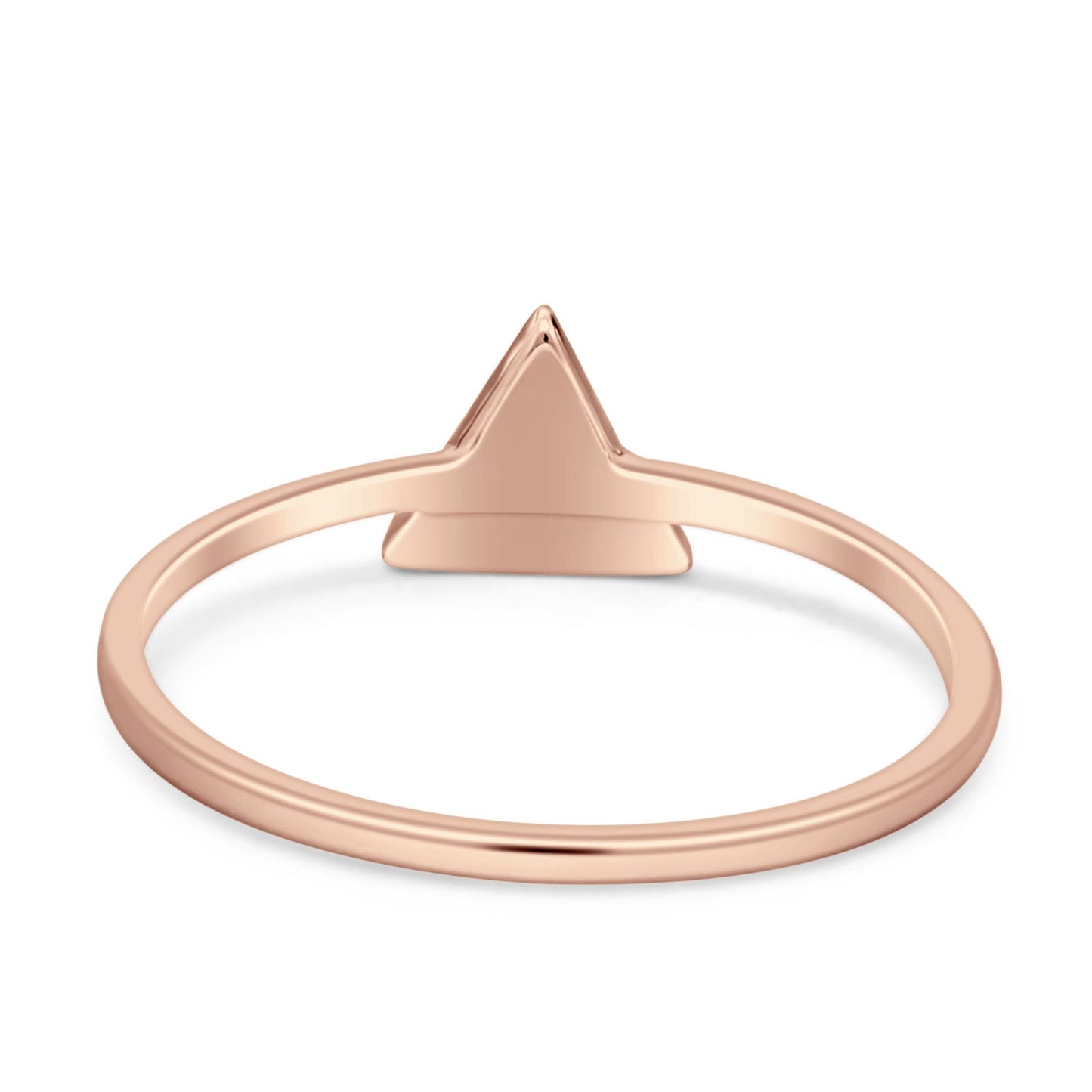 Triangular Band 6mm Cluster Natural Diamond Ring 14K Rose Gold Wholesale