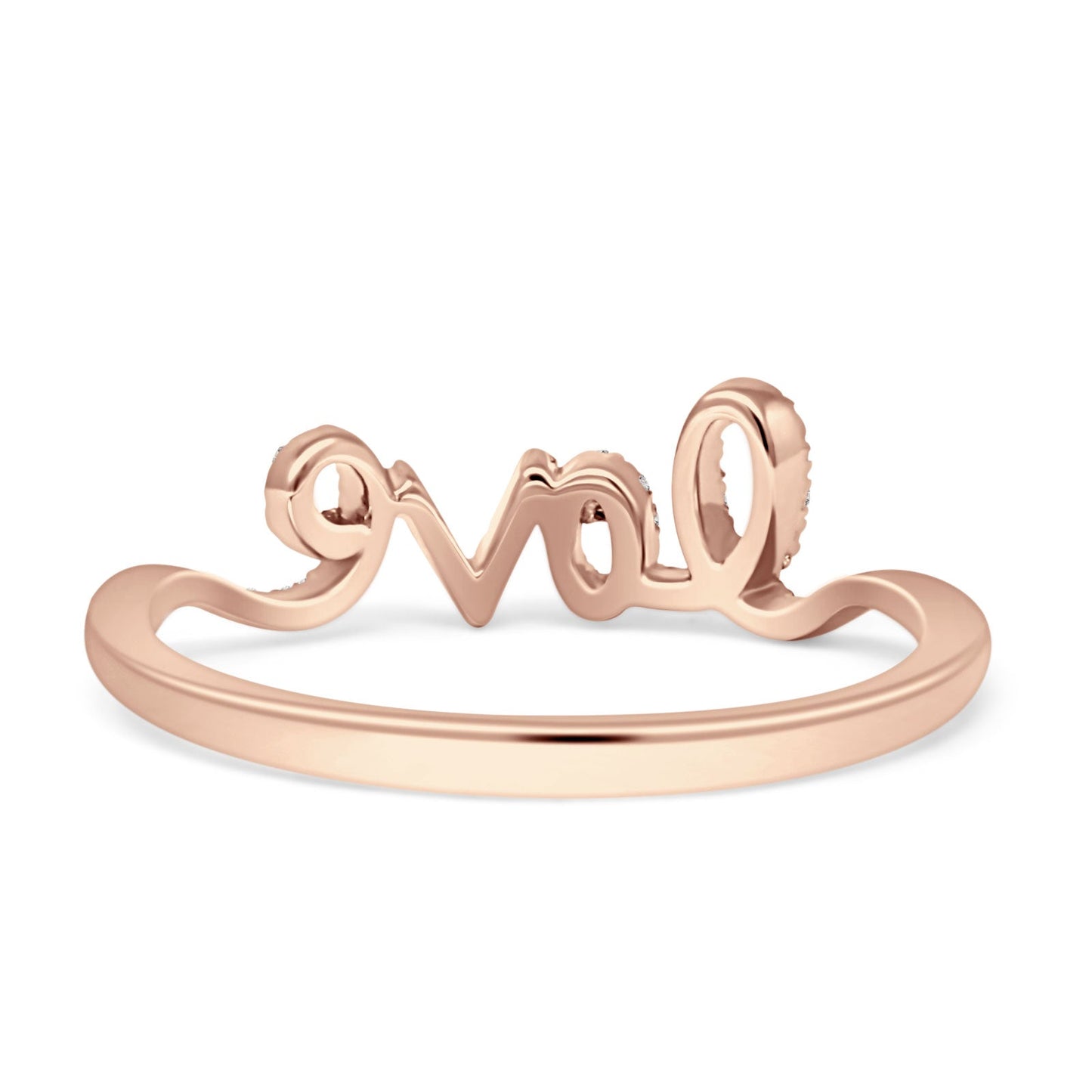 Diamond Love Script Ring 14K Rose Gold 0.13ct Wholesale