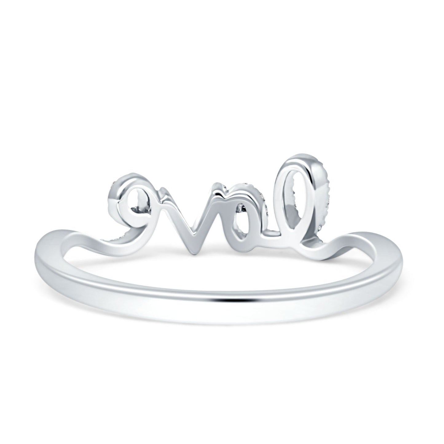 Diamond Love Script Ring 14K White Gold 0.13ct Wholesale