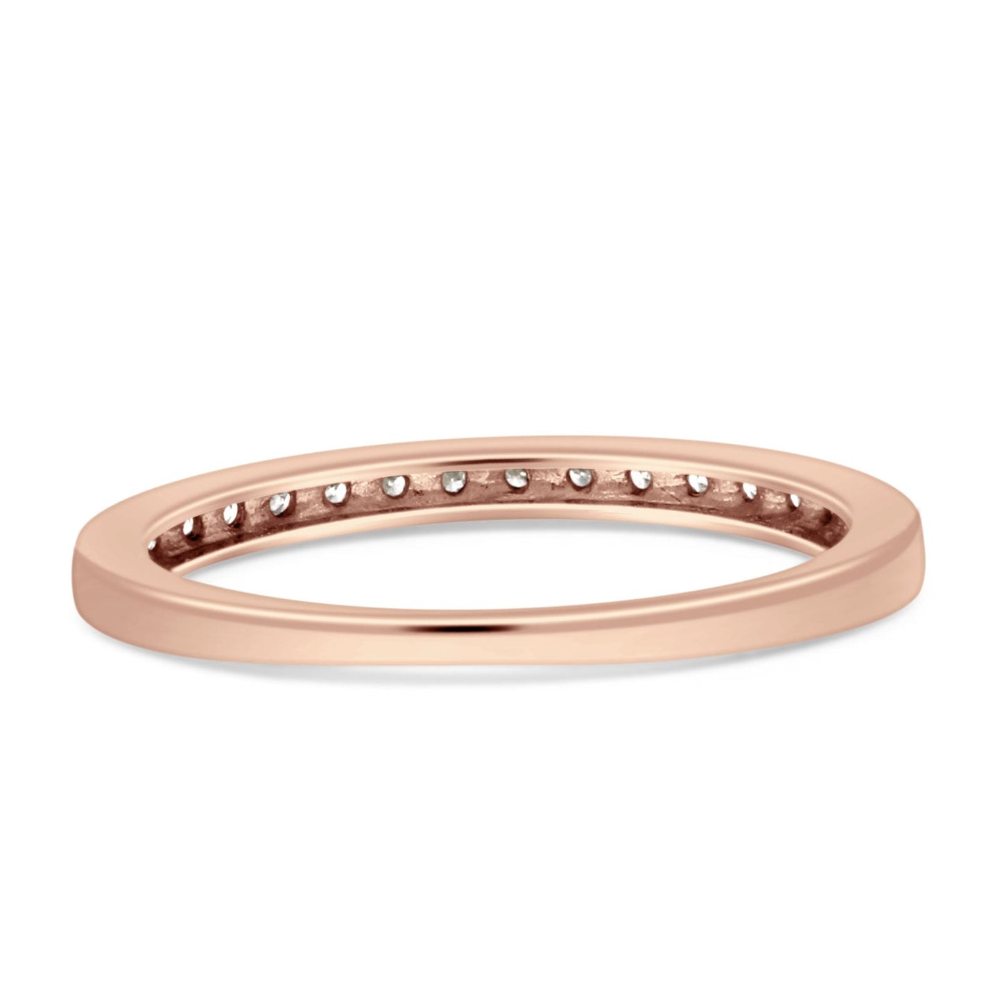 Diamond Half Eternity Wedding Ring Solid 14K Rose Gold 0.13ct Wholesale