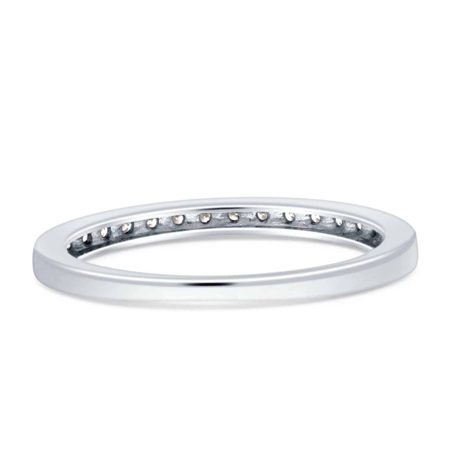 Diamond Half Eternity Wedding Ring Solid 14K White Gold 0.13ct Wholesale