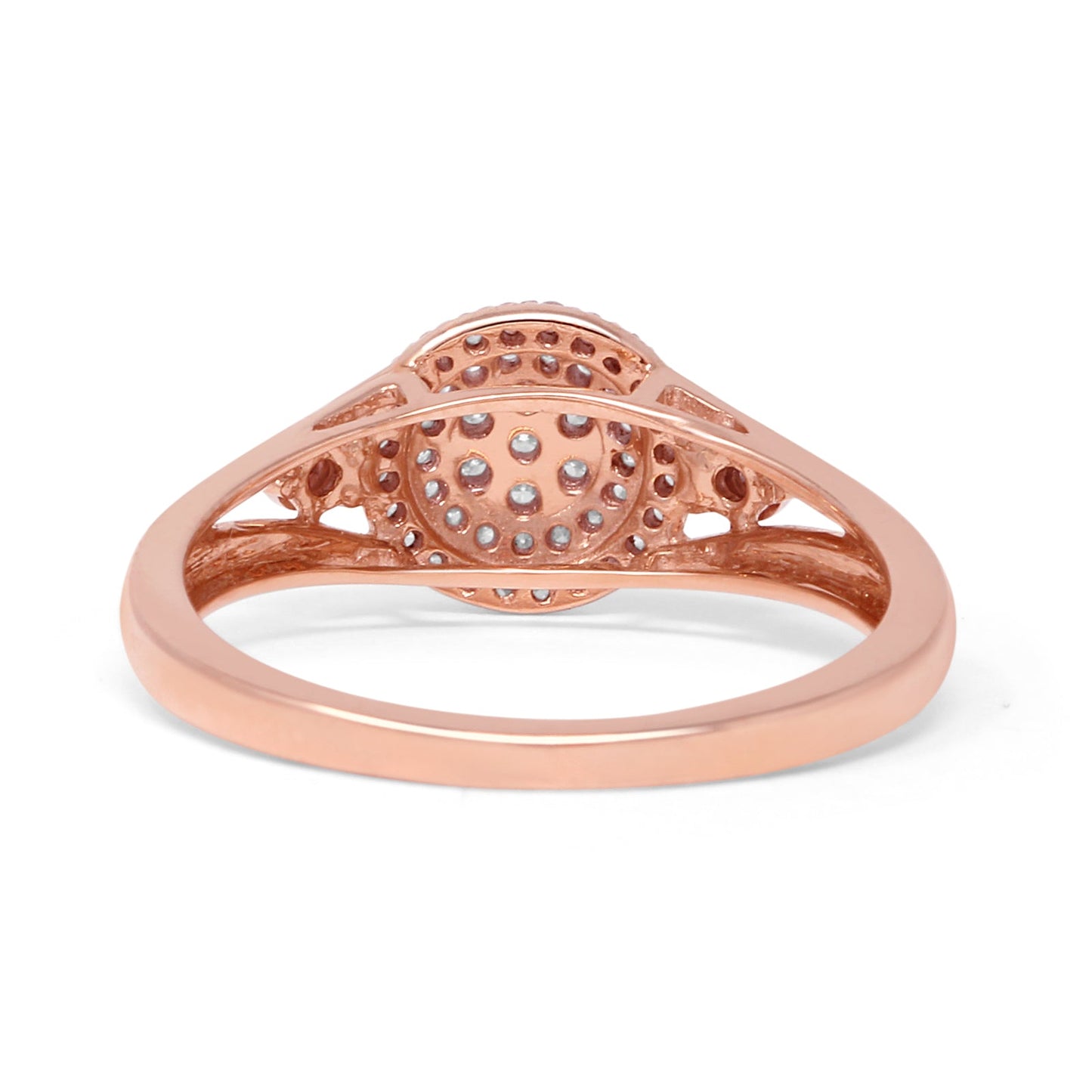 Split Shank Halo Round Natural Diamond Ring 14K Rose Gold Wholesale