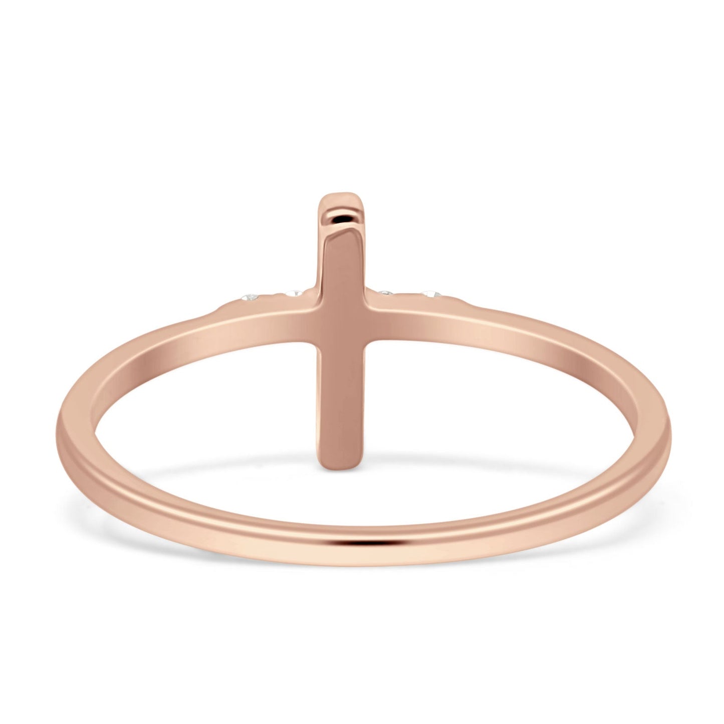 Diamond Cross Ring 14K Rose Gold 0.10ct Wholesale