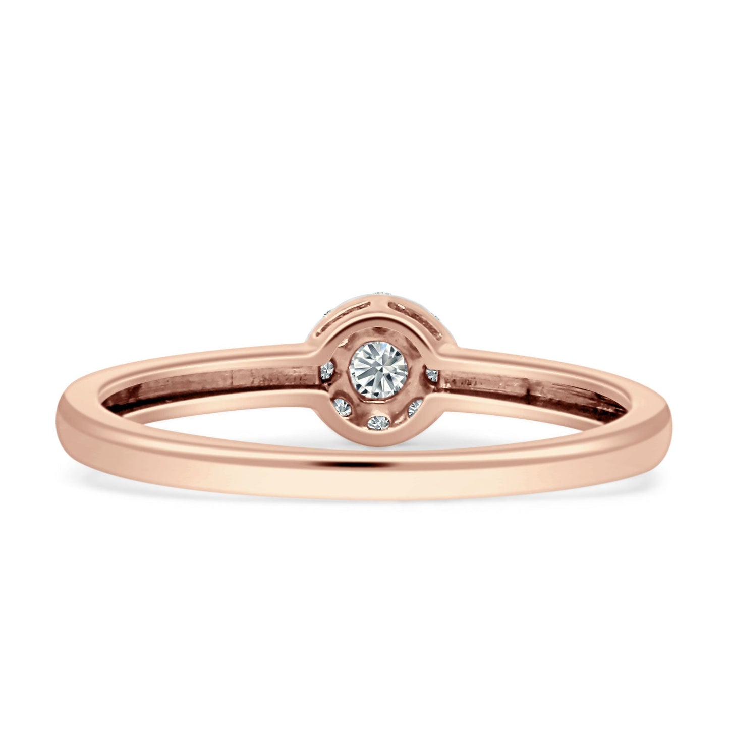 Diamond Cluster Ring Round Flower 14K Rose Gold 0.17ct Wholesale