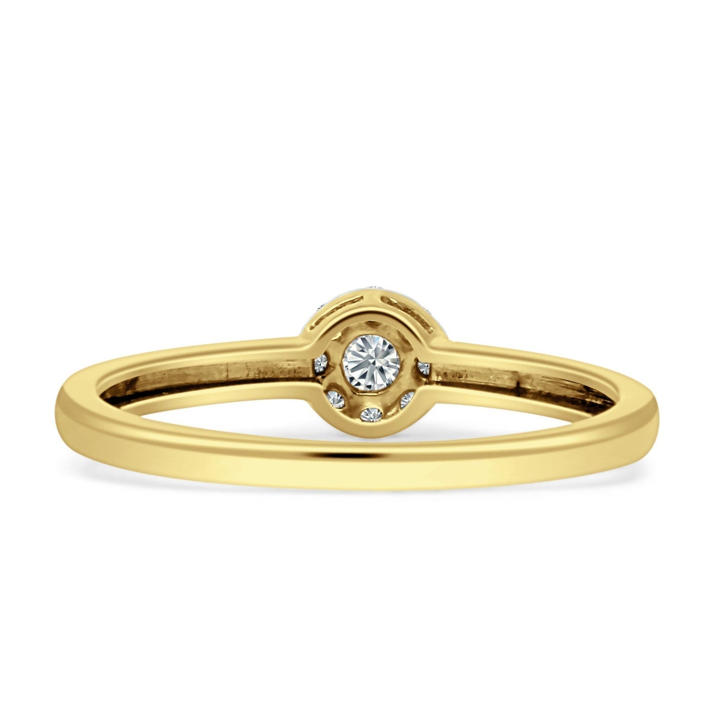 Diamond Cluster Ring Round Flower 14K Yellow Gold 0.17ct Wholesale