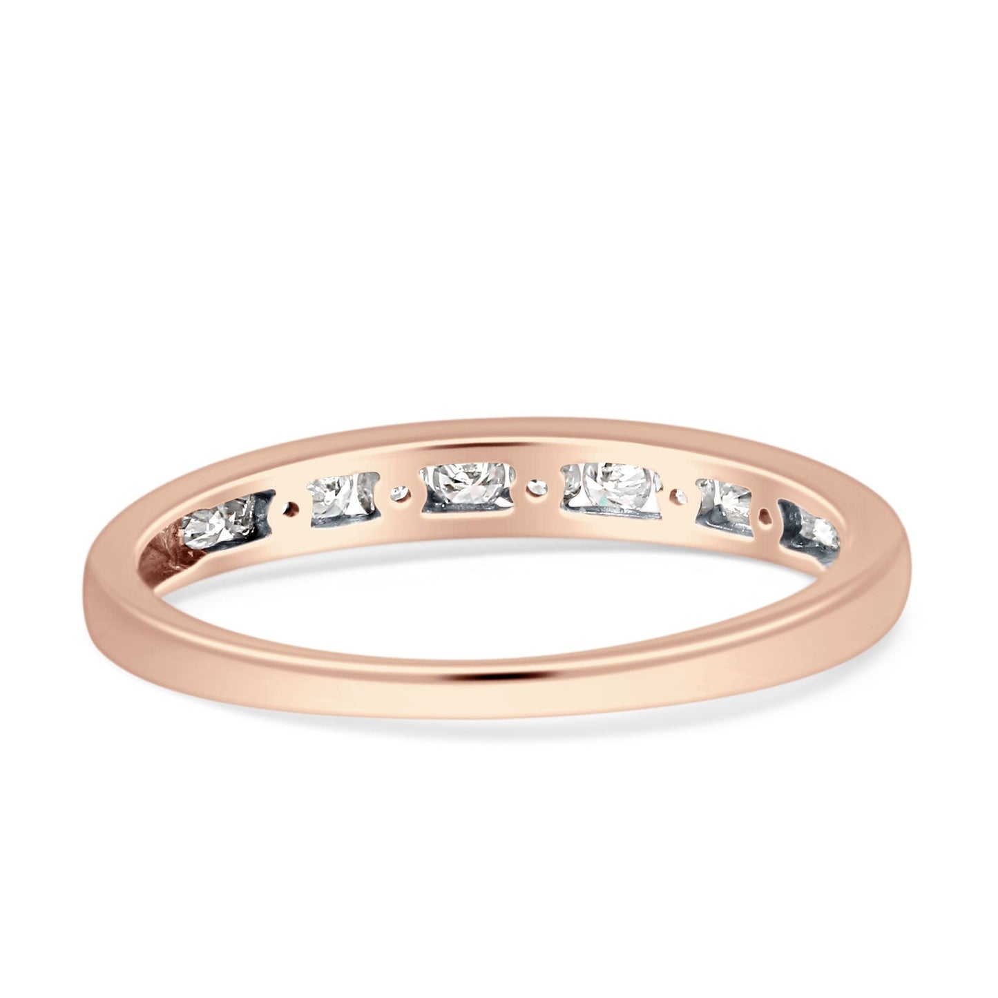 Diamond Half Eternity Stackable Wedding Ring 14K Rose Gold 0.27ct Wholesale