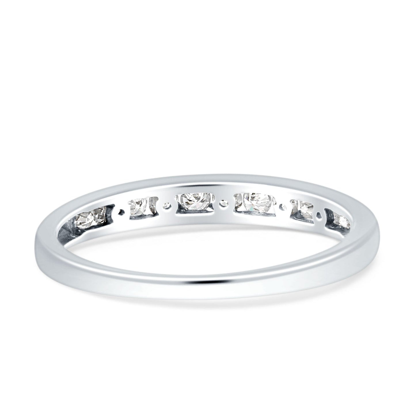 Diamond Half Eternity Stackable Wedding Ring 14K White Gold 0.27ct Wholesale