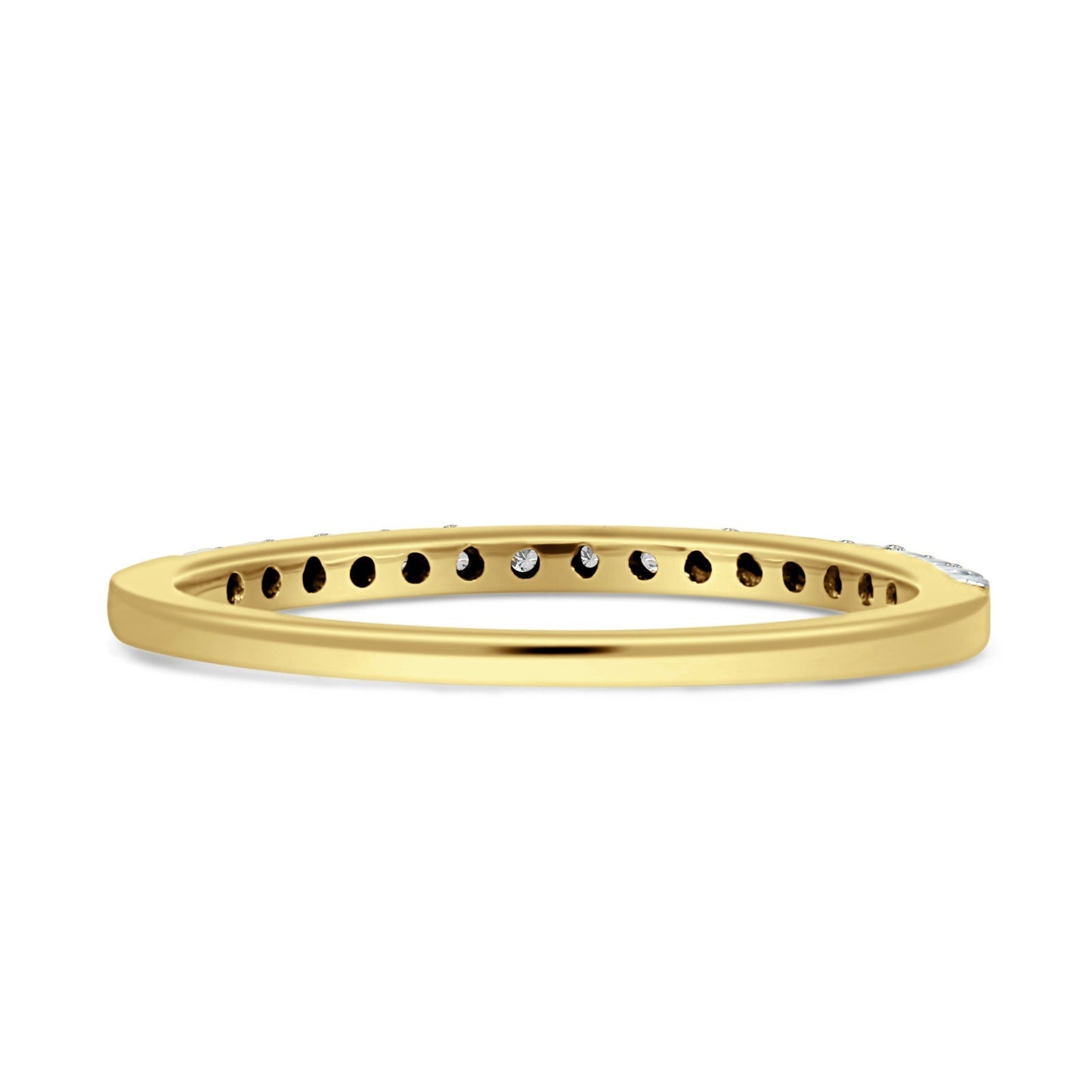 Minimalist Half Eternity Diamond Stackable Ring 14K Yellow Gold 0.21ct Wholesale