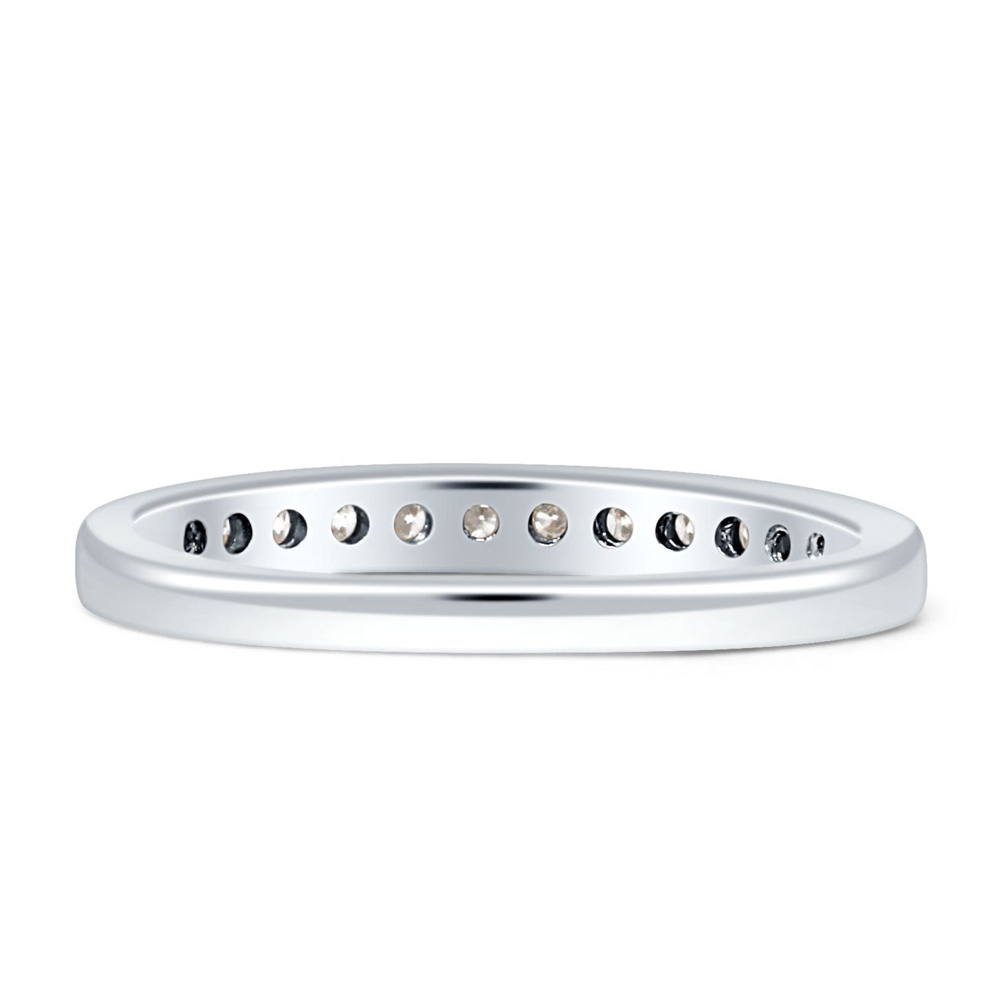 Diamond Half Eternity Ring Channel Set 14K White Gold 0.25ct Wholesale