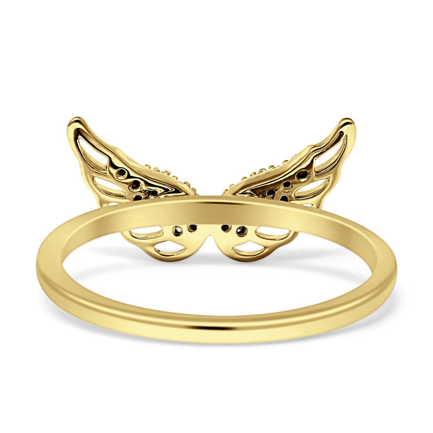 Angel Wing Ring 14K Yellow Gold 0.10ct Diamond  Wholesale