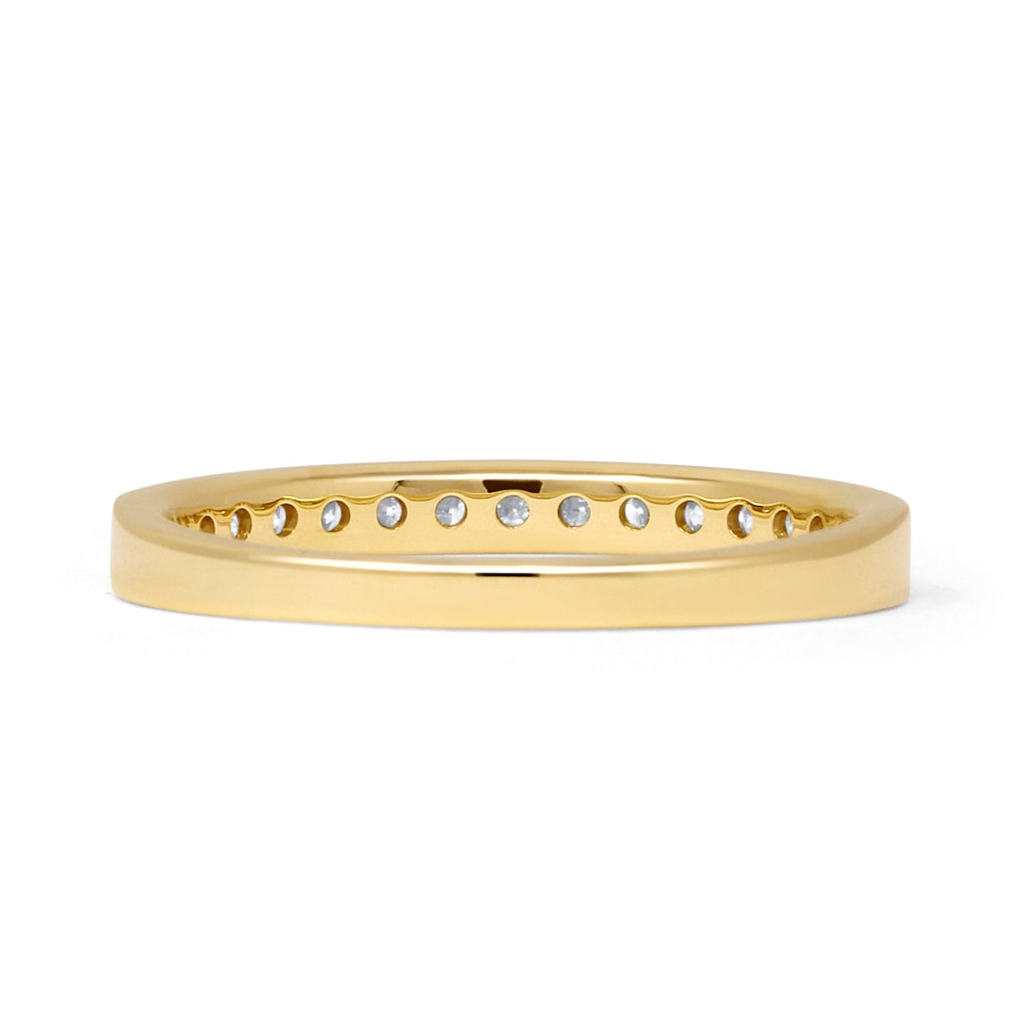 Minimalist 0.24ct Natural Diamond Half Eternity Ring 14K Yellow Gold Wholesale