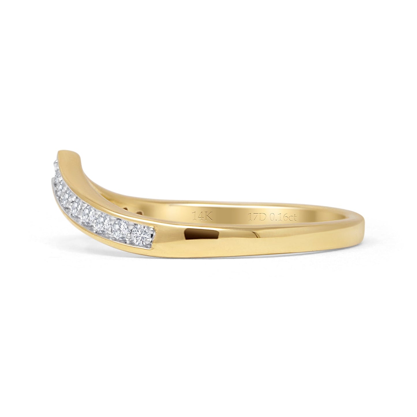 Chevron Wedding Band 0.16ct Natural Diamond 14K Yellow Gold Wholesale