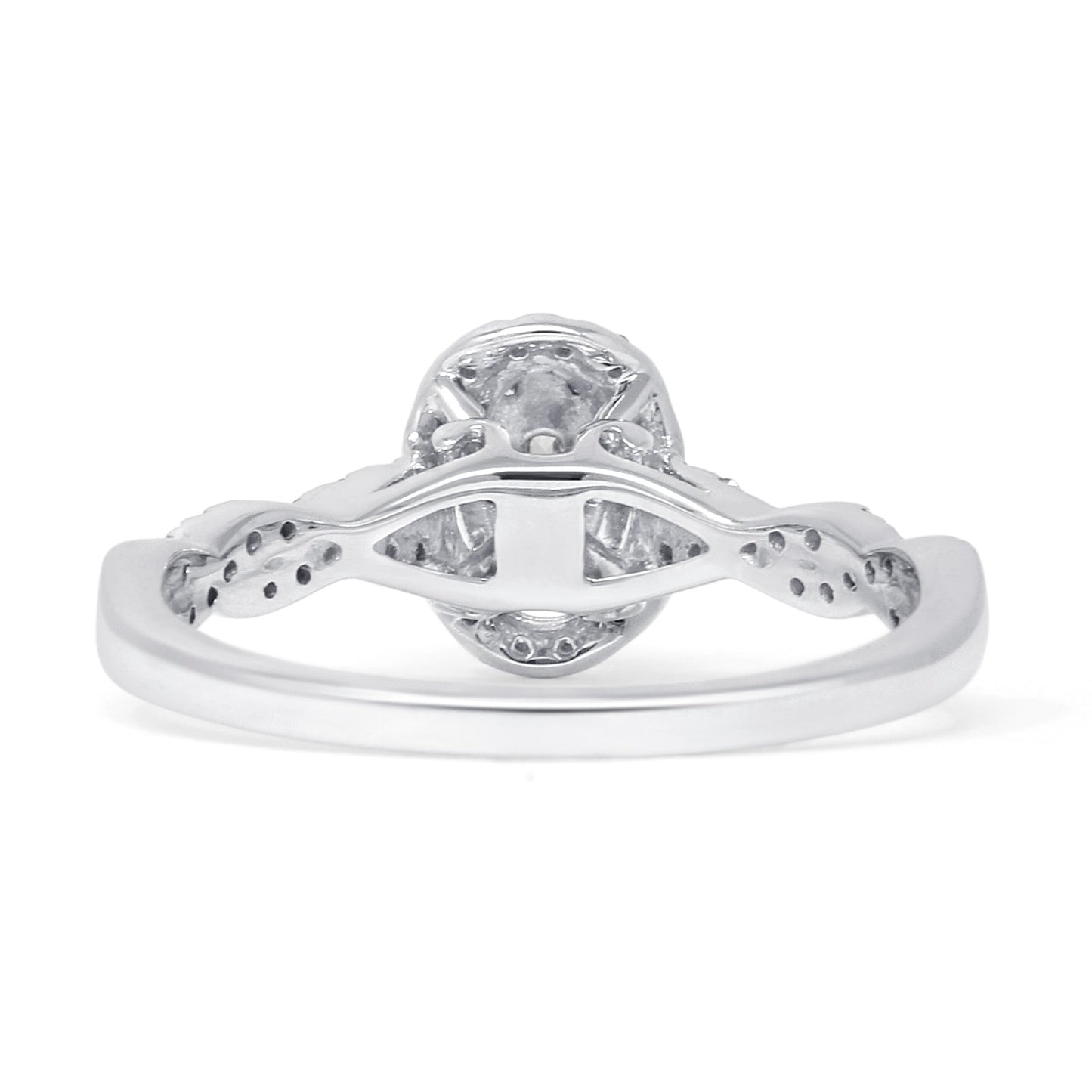 Infinity Twisted 0.35ct Diamond Oval Engagement Ring 14K White Gold Wholesale