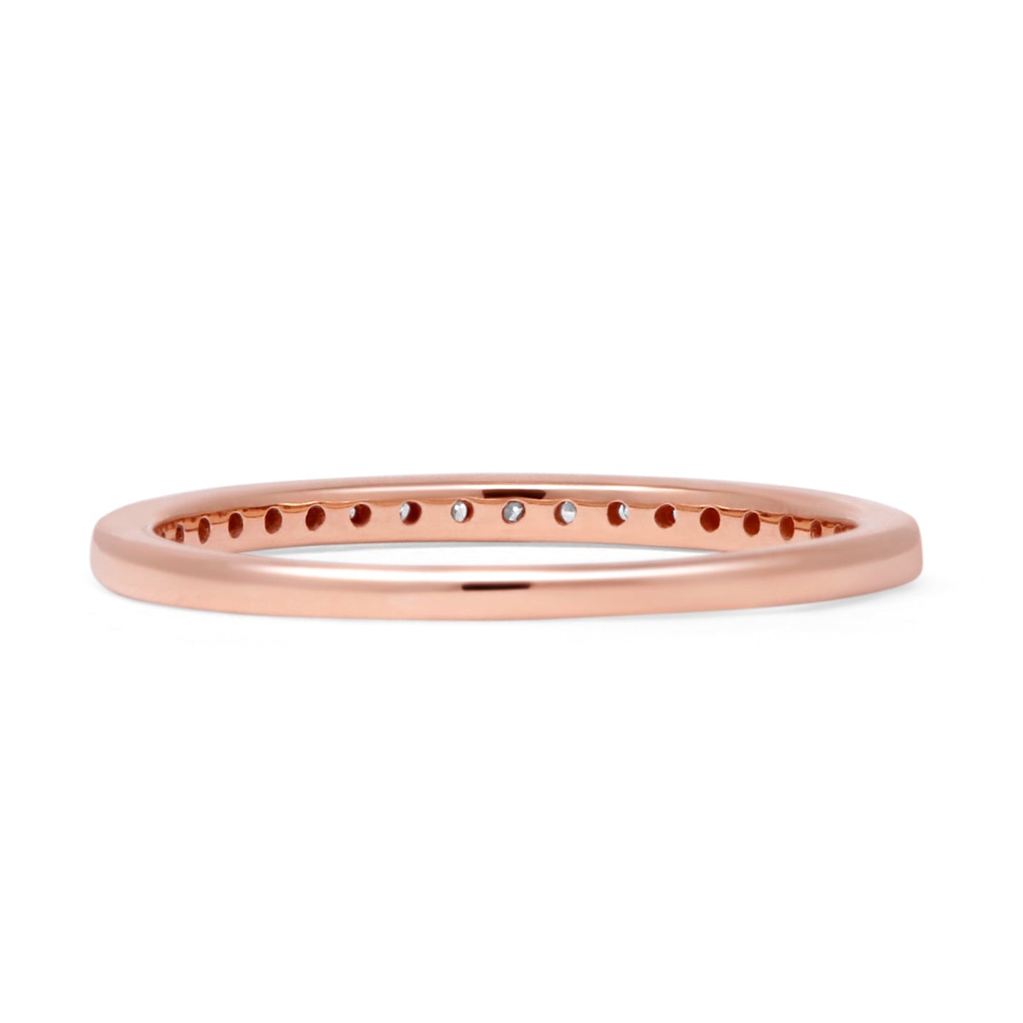 Minimalist Half Eternity Band Round Natural Diamond 14K Rose Gold Wholesale