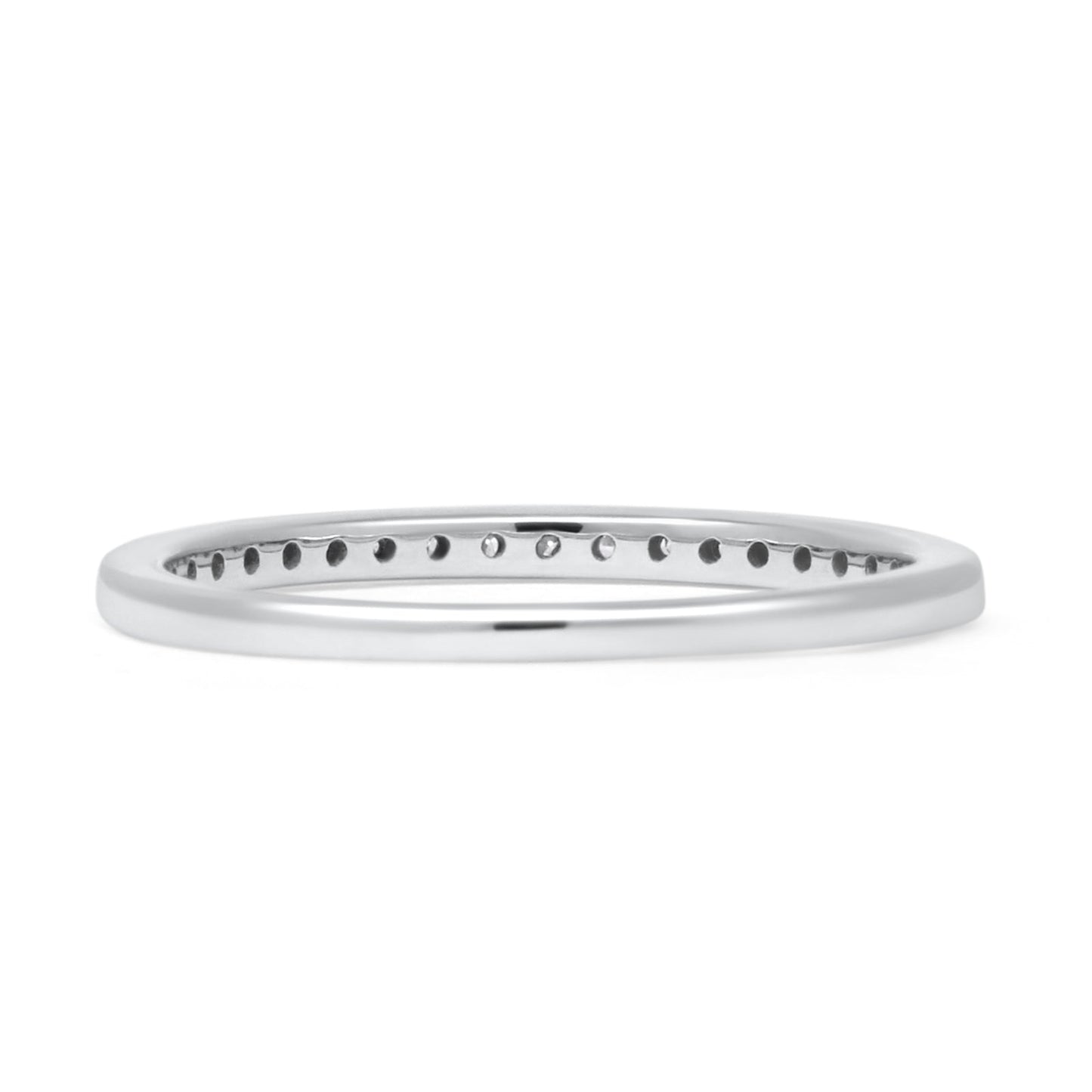 Minimalist Half Eternity Band Round Natural Diamond 14K White Gold Wholesale