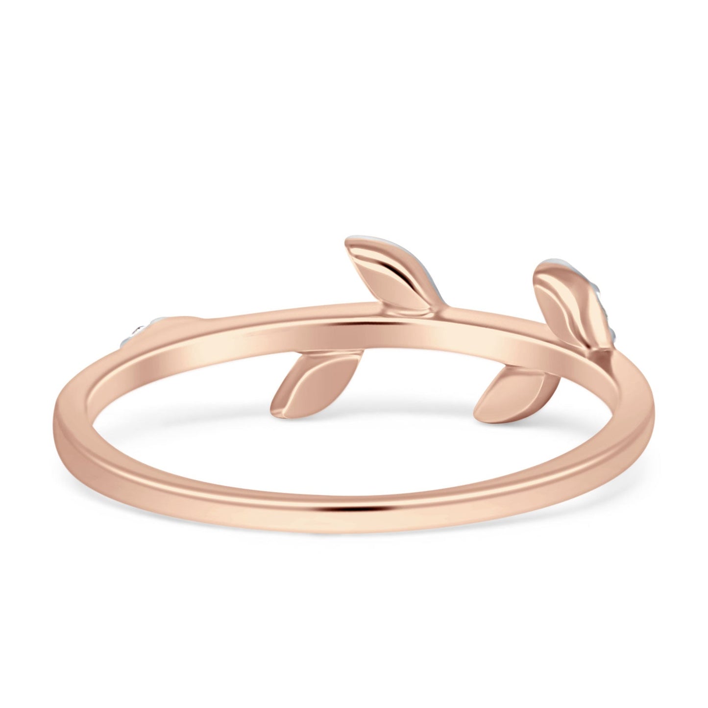 Leaf Diamond Statement Ring 14K Rose Gold 0.10ct Wholesale