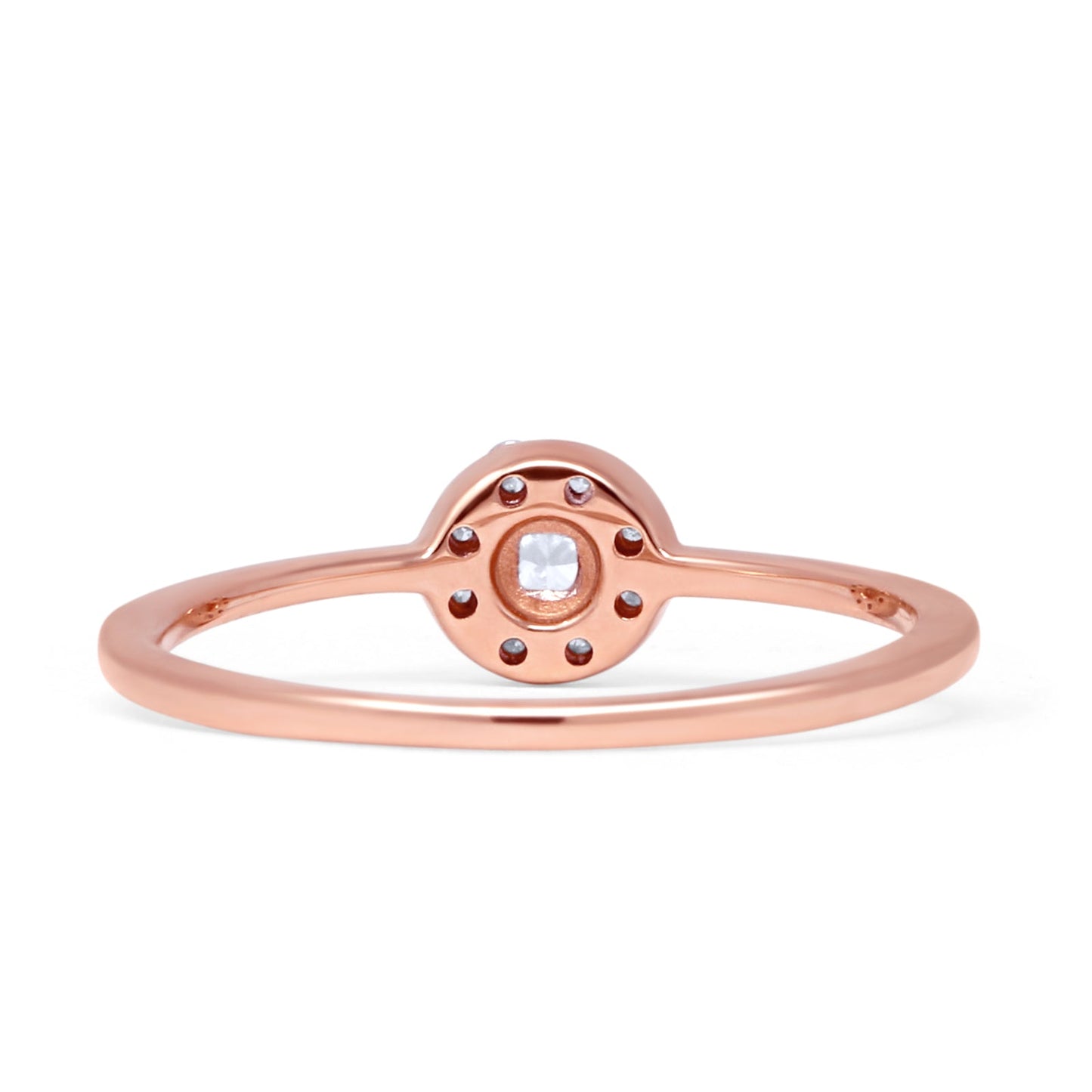 Minimalist 0.21ct Diamond Halo Engagement Ring 14K Rose Gold Wholesale