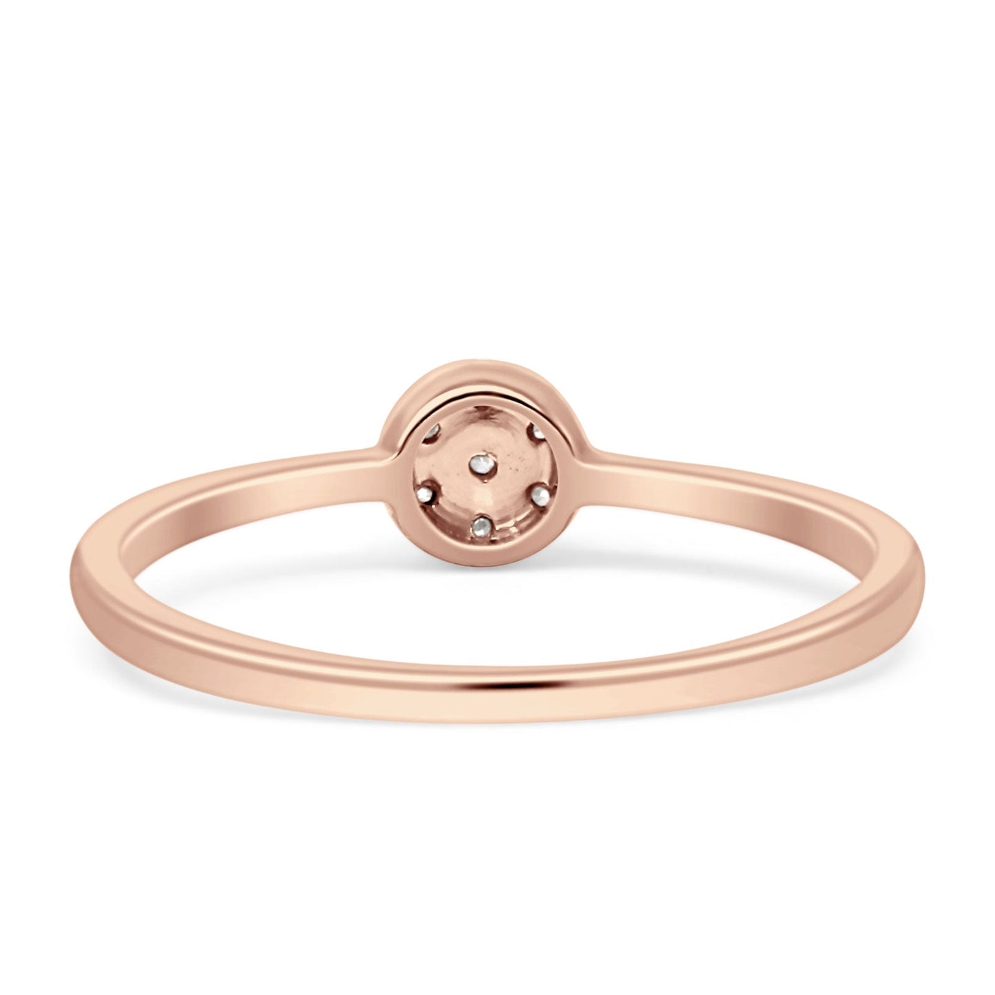 Minimalist Round Cluster Diamond Wedding Ring 14K Rose Gold 0.10ct Wholesale