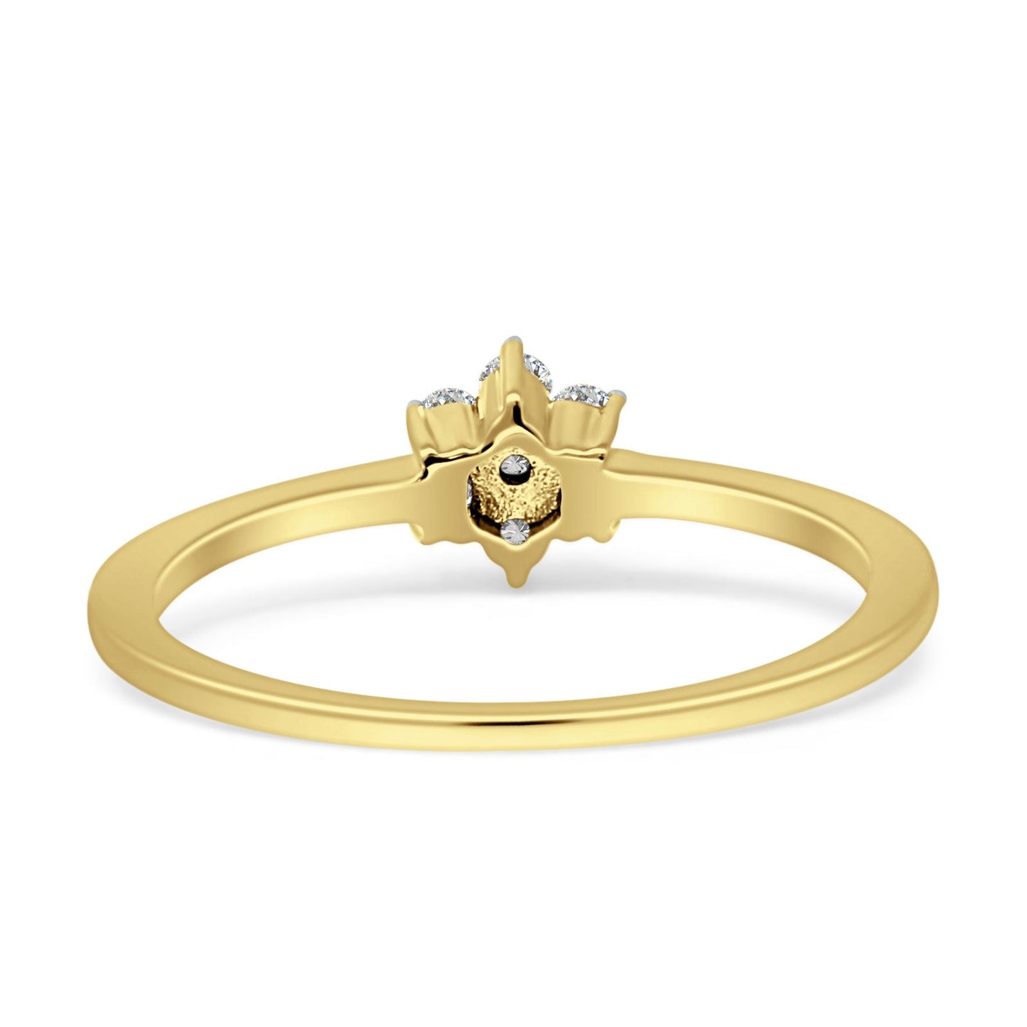 Minimalist Diamond Flower Ring 14K Yellow Gold 0.15ct Wholesale