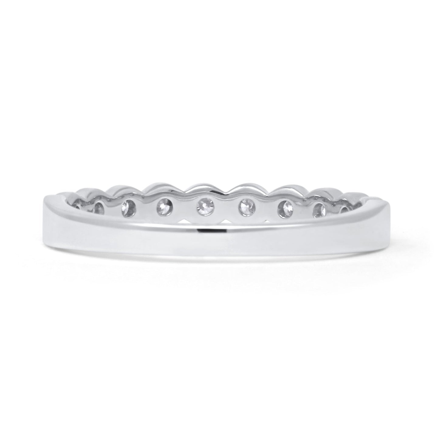 Half Eternity Round Natural Diamond Wedding Band 14K White Gold Wholesale