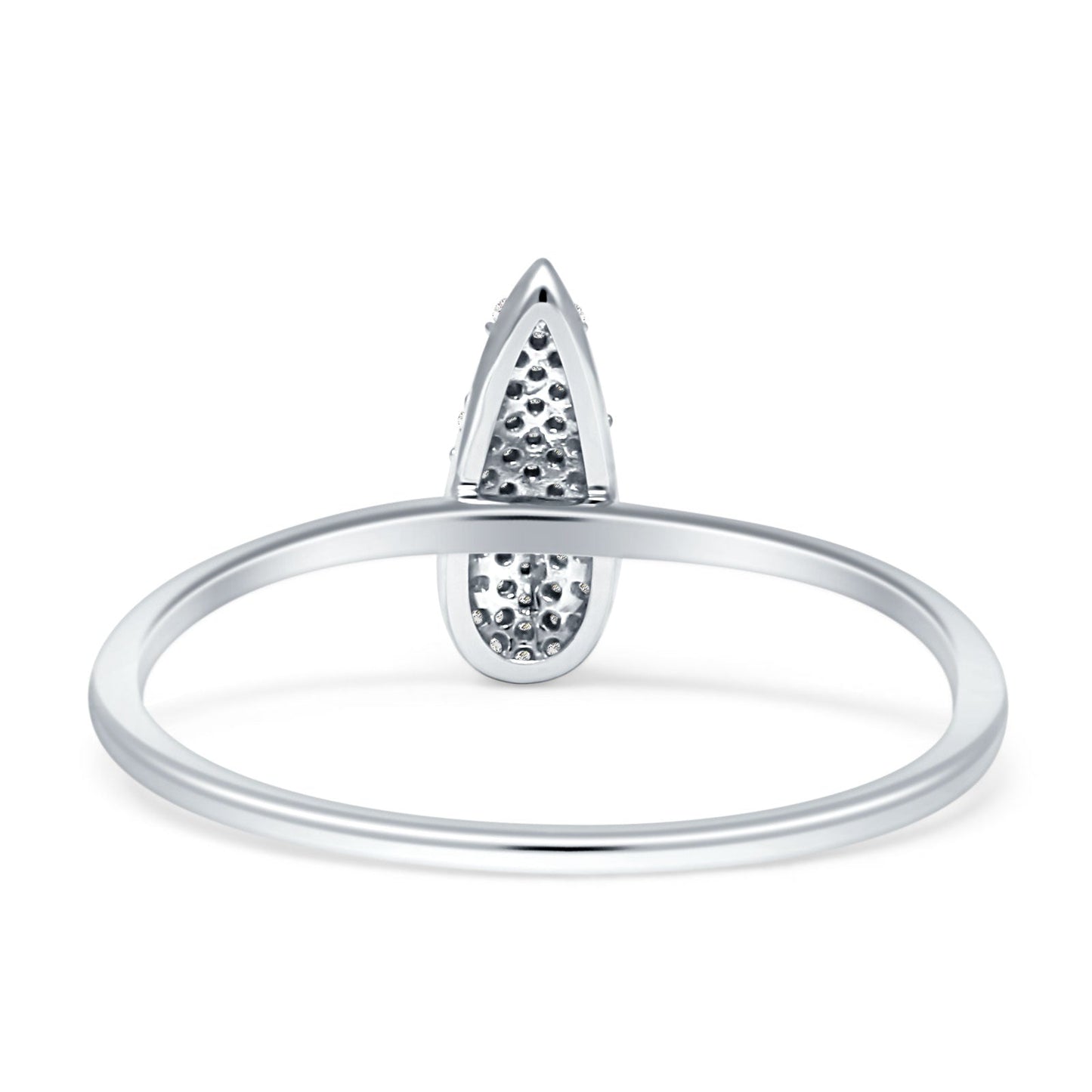 Diamond Teardrop Pear Ring 14K White Gold 0.09ct Wholesale