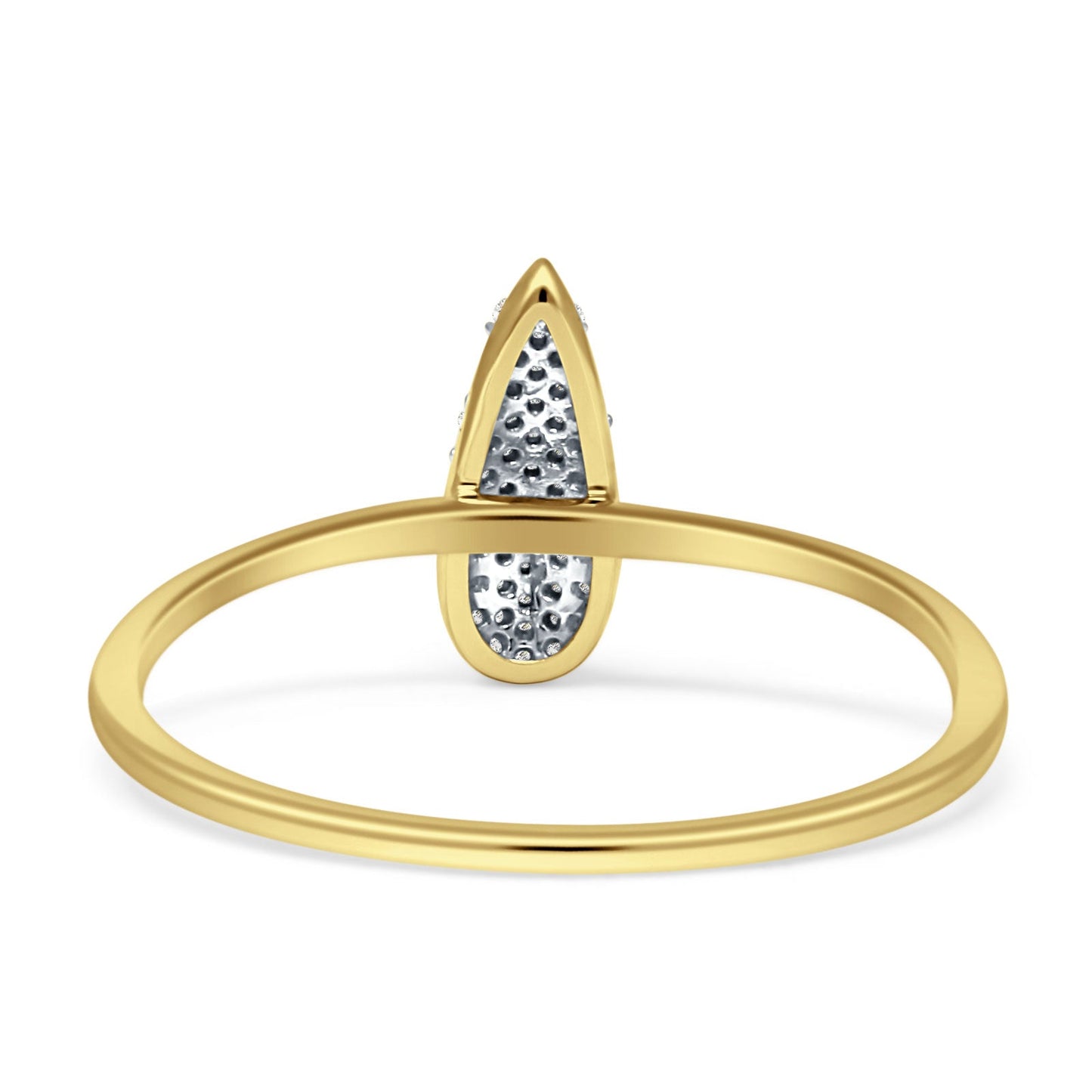 Diamond Teardrop Pear Ring 14K Yellow Gold 0.09ct Wholesale