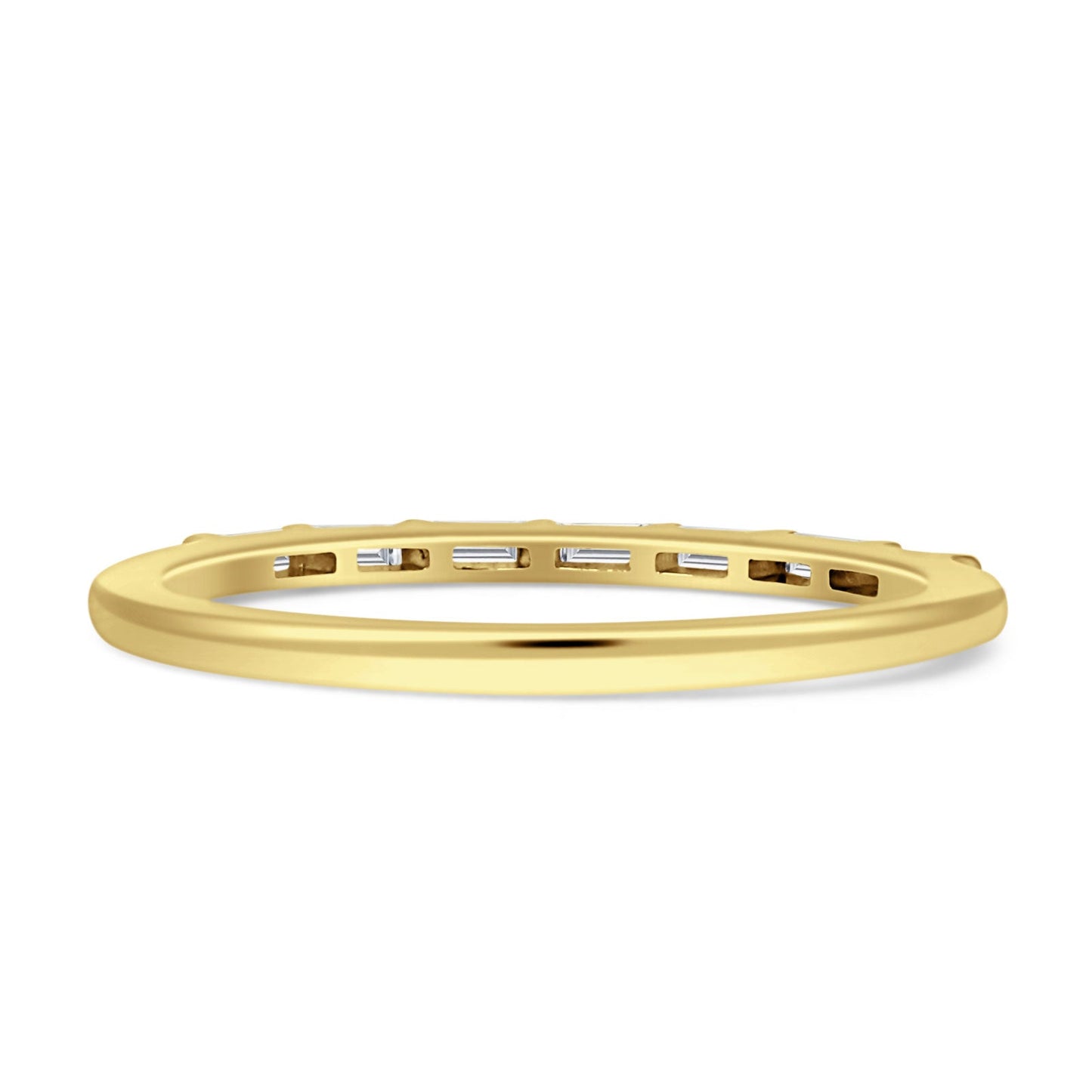 Diamond Baguette Wedding Band Half Eternity 14K Yellow Gold 0.18ct Wholesale